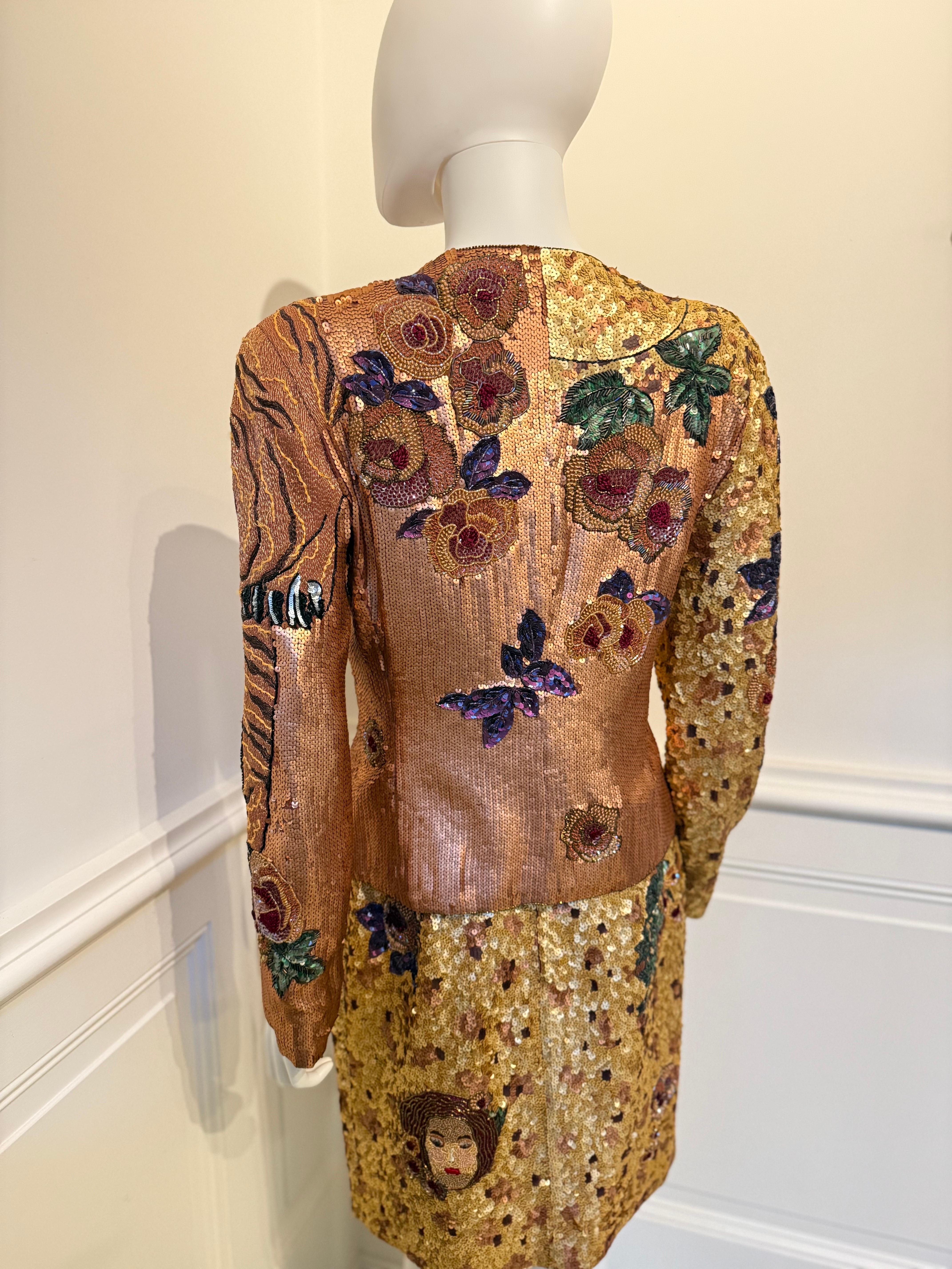 Krizia Amazing Vintage Runway Autunno/Inverno 1992 abito ricamato con perline in vendita 2