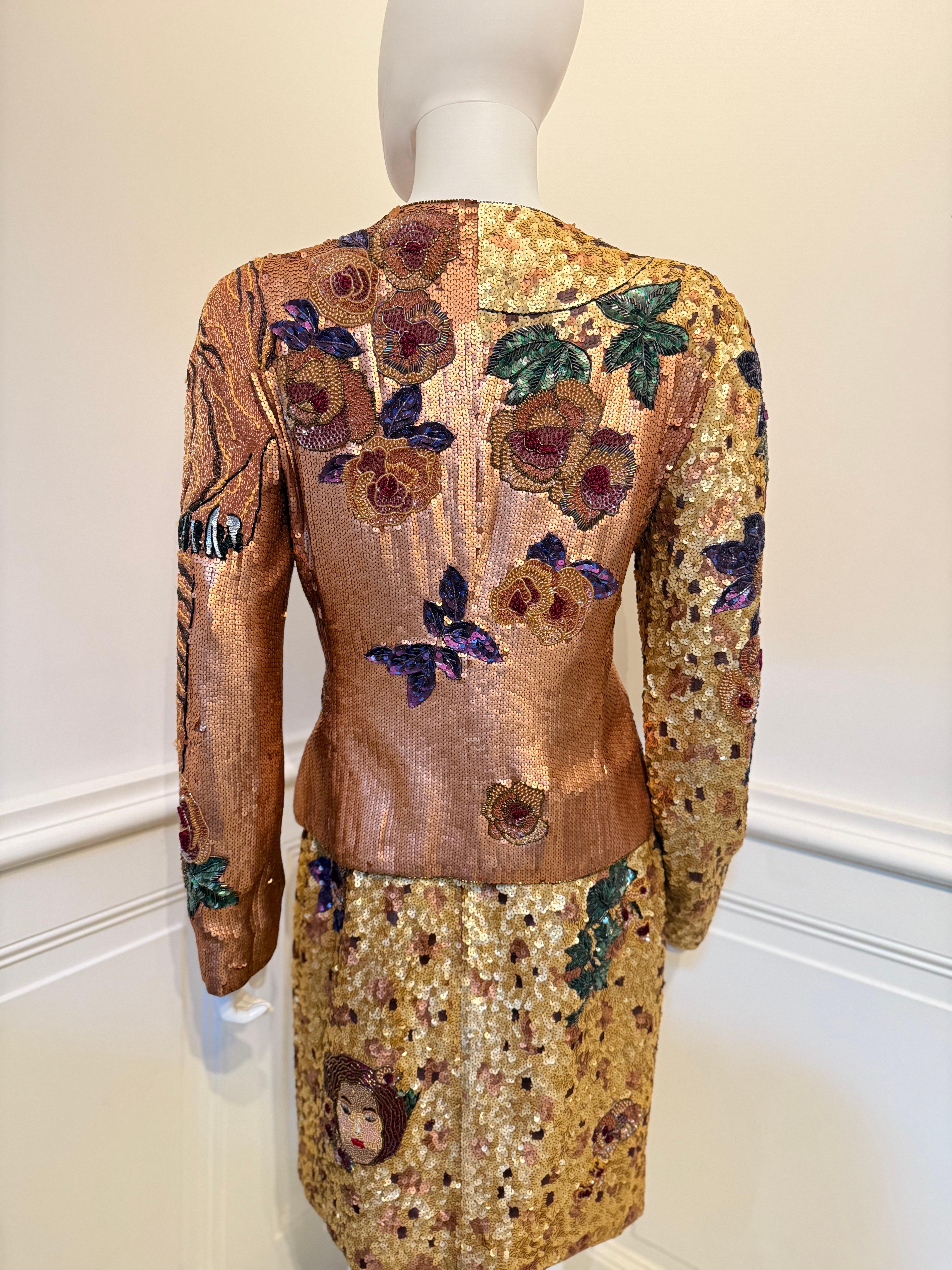 Krizia Amazing Vintage Runway Autunno/Inverno 1992 abito ricamato con perline in vendita 3