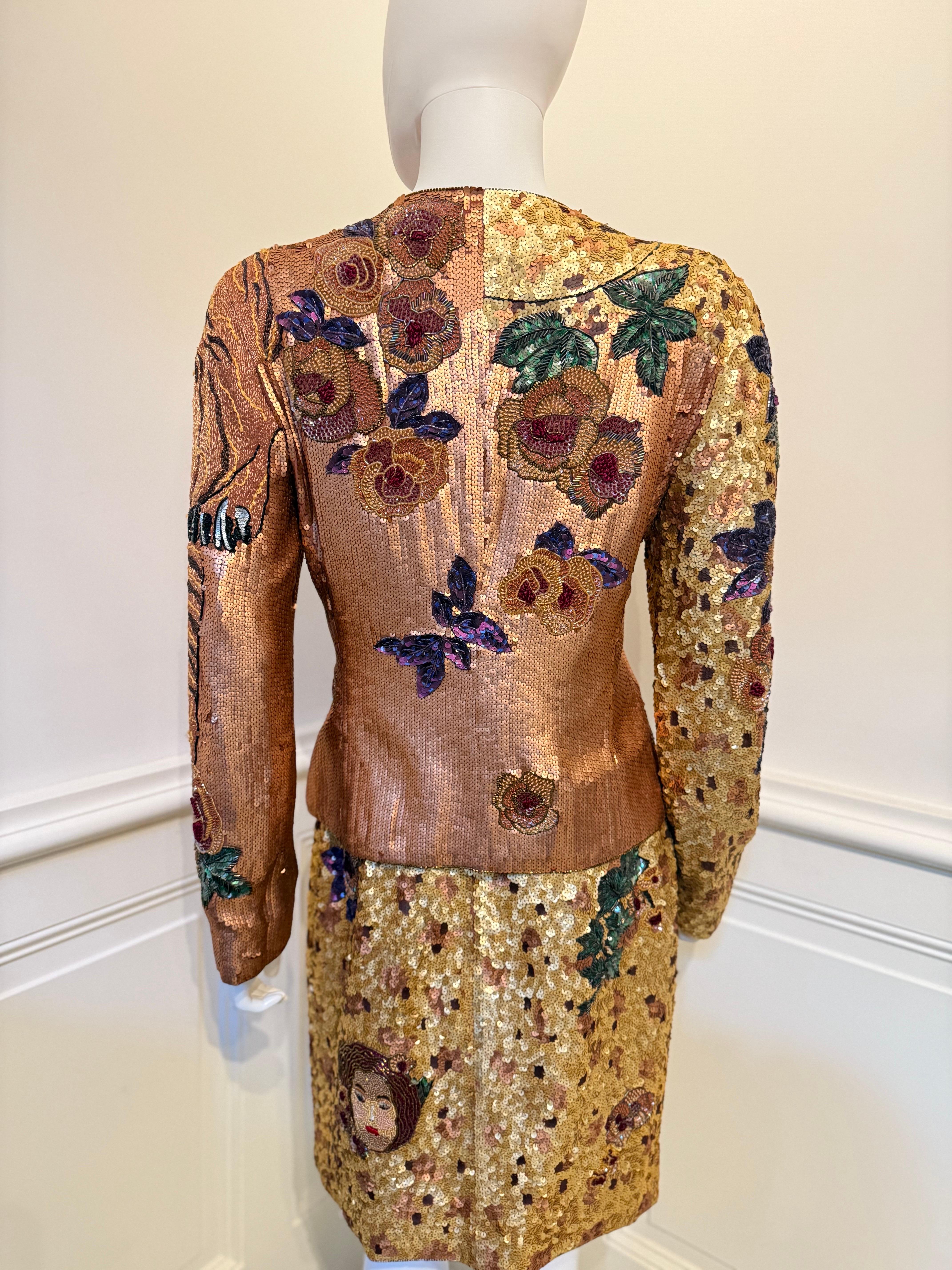 Krizia Amazing Vintage Runway Autunno/Inverno 1992 abito ricamato con perline in vendita 4