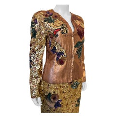Krizia Amazing Vintage Runway Fall/Winter 1992 costume brodé de perles
