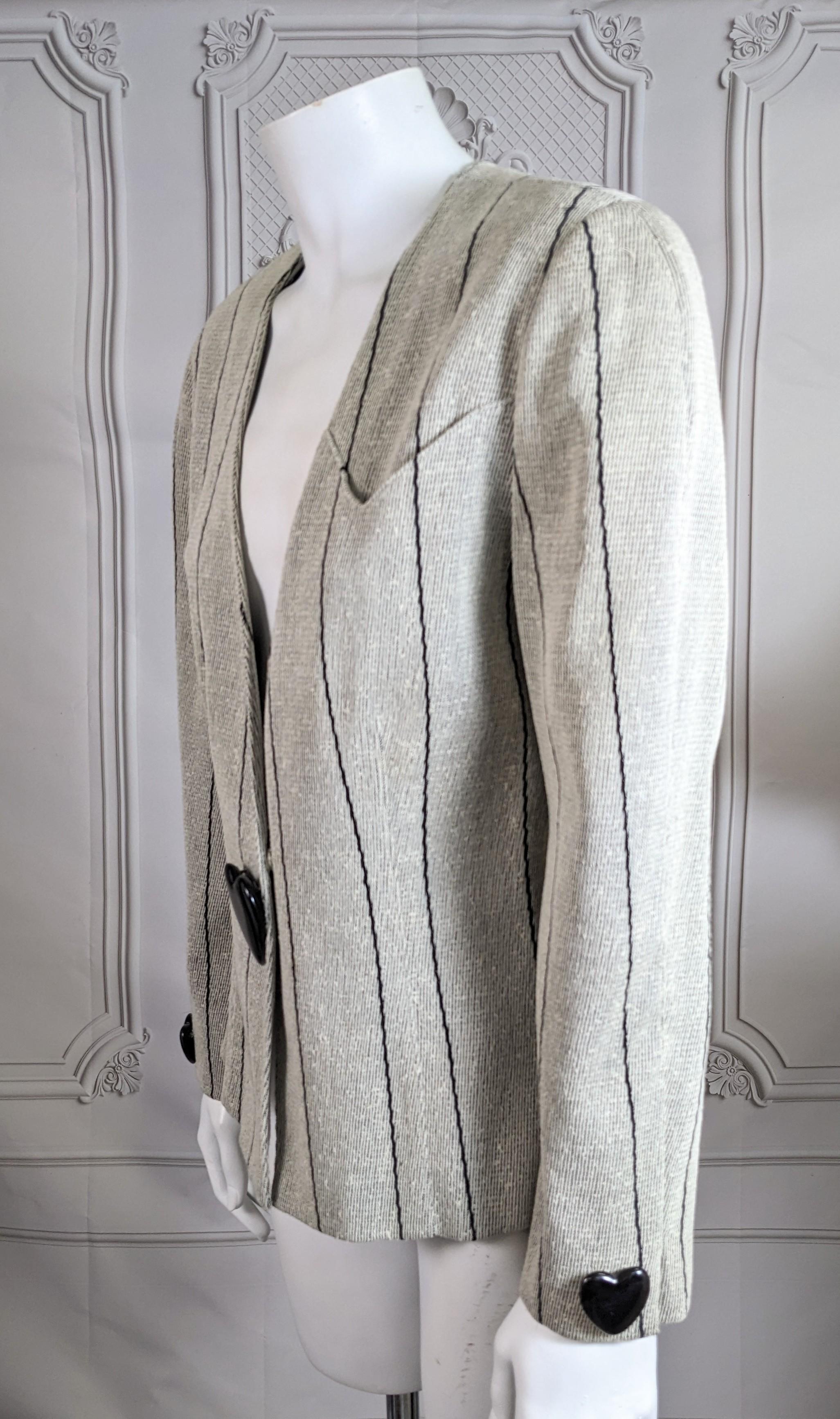 Gray Krizia Bakelite Heart Blazer For Sale
