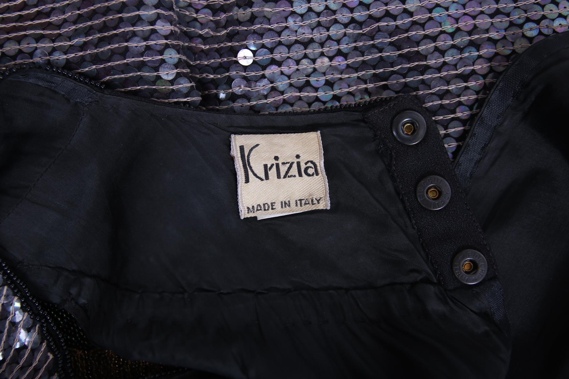 Black Krizia Beaded & Sequined Mini Dress w/Snake Motif For Sale