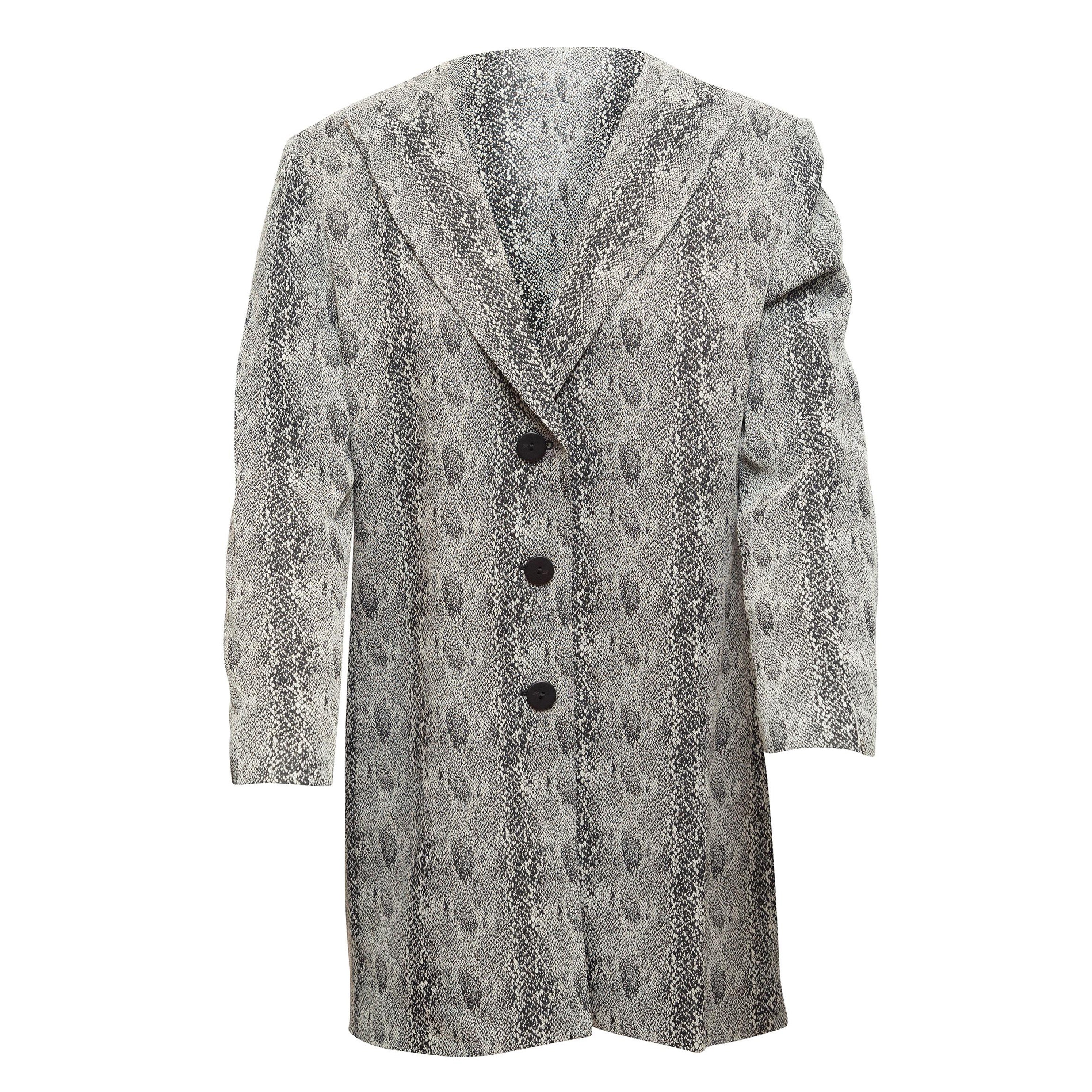 Krizia Black 
White Snakeskin Print Blazer