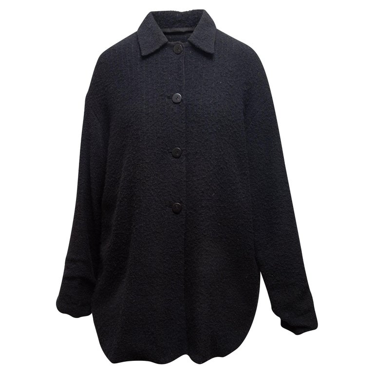 Krizia Black Wool Boucle Jacket For Sale at 1stDibs