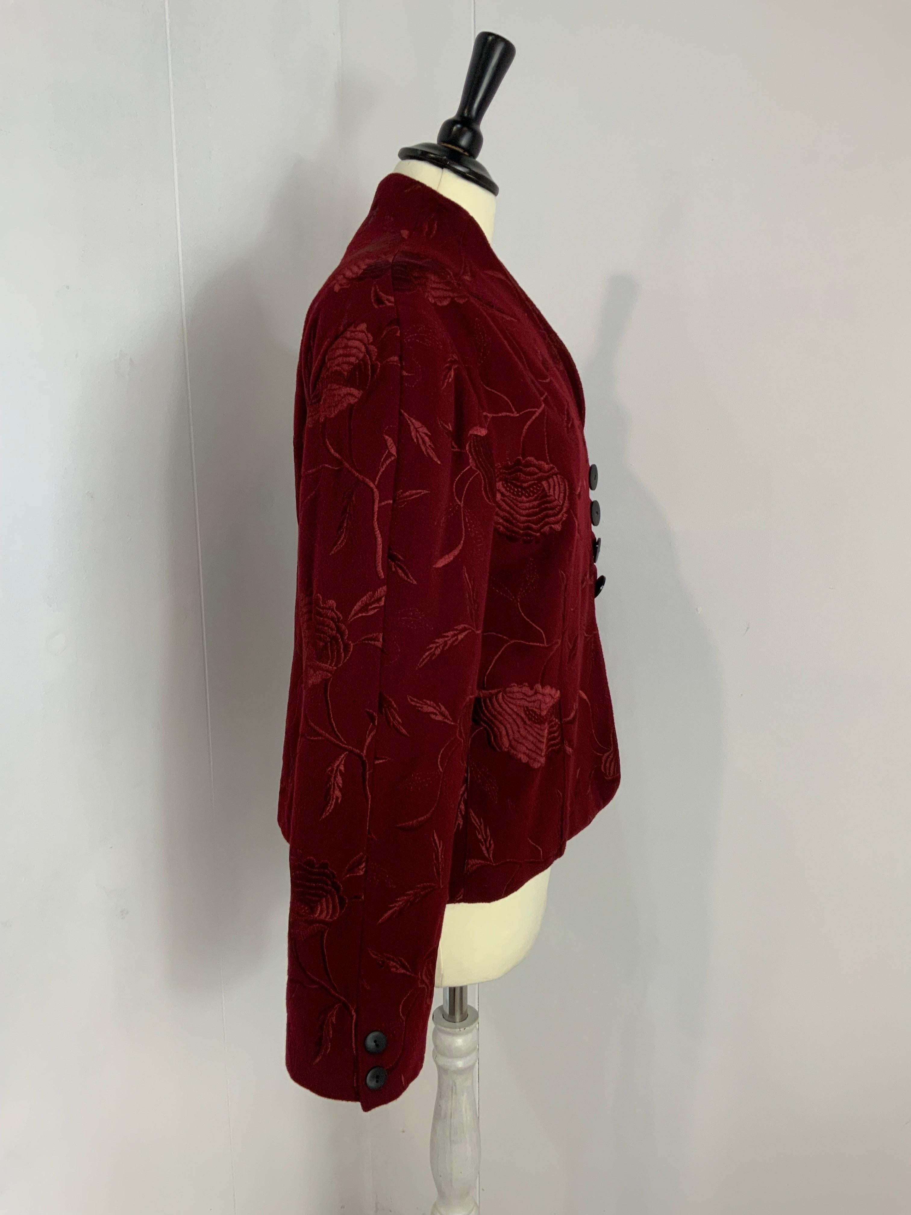 Women's or Men's Krizia bordeaux embroidery jacket For Sale