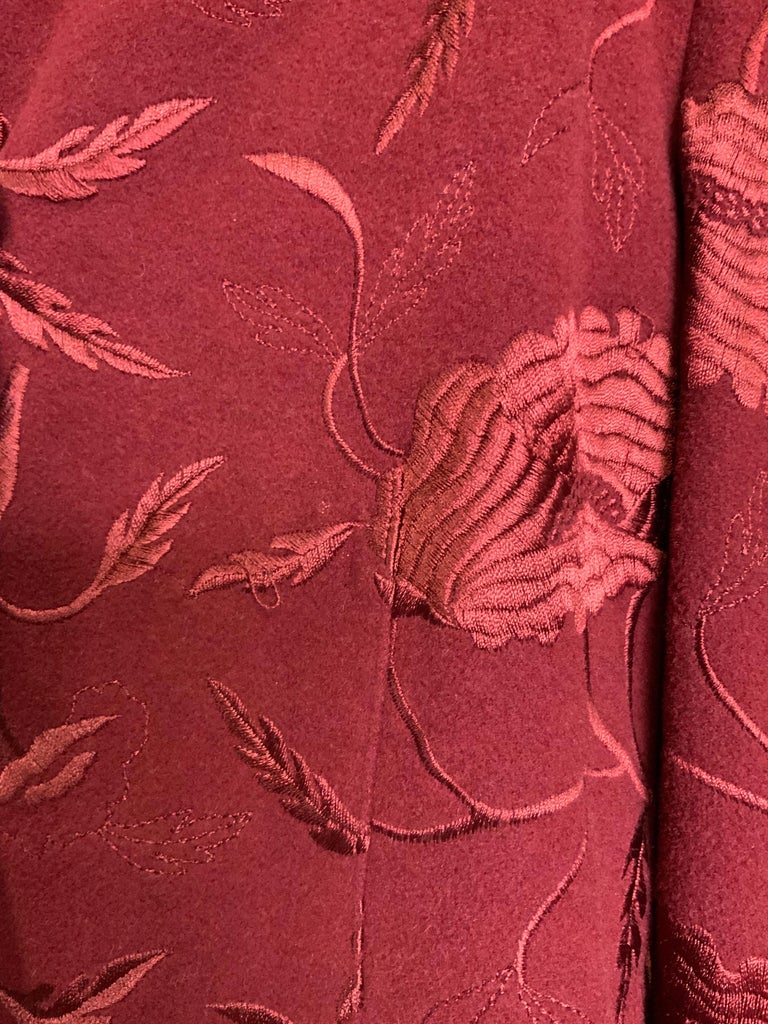 Krizia bordeaux embroidery jacket For Sale at 1stDibs