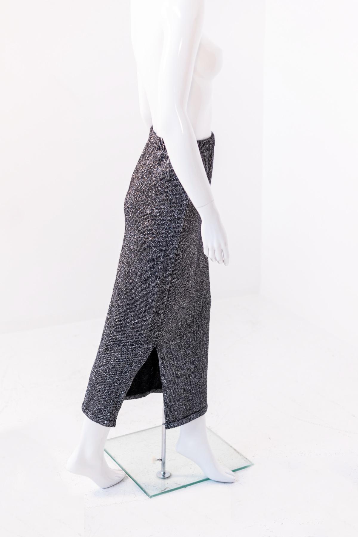Gray Krizia Casual Vintage Grey Long Skirt For Sale