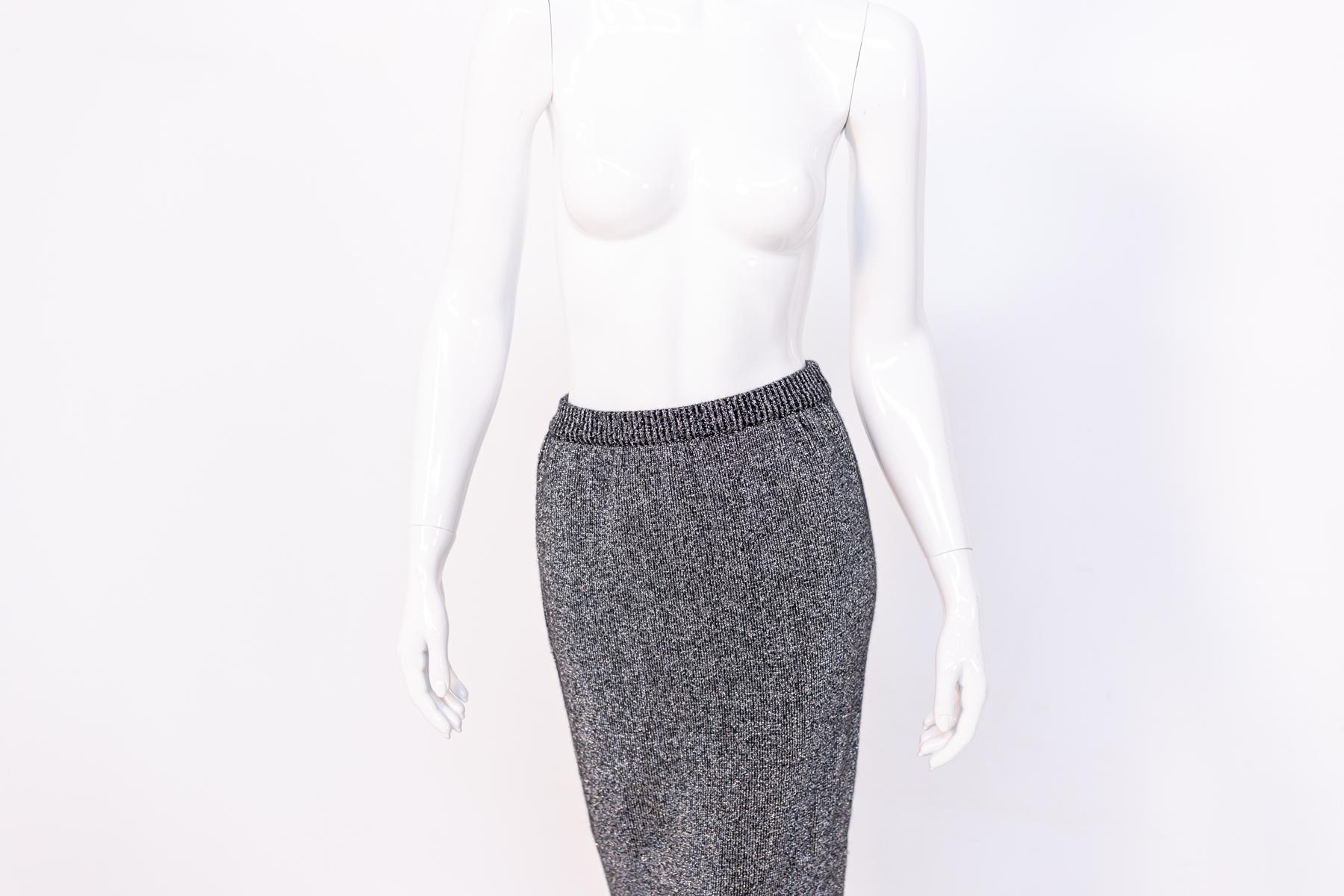 Krizia Casual Vintage Grey Long Skirt For Sale 4
