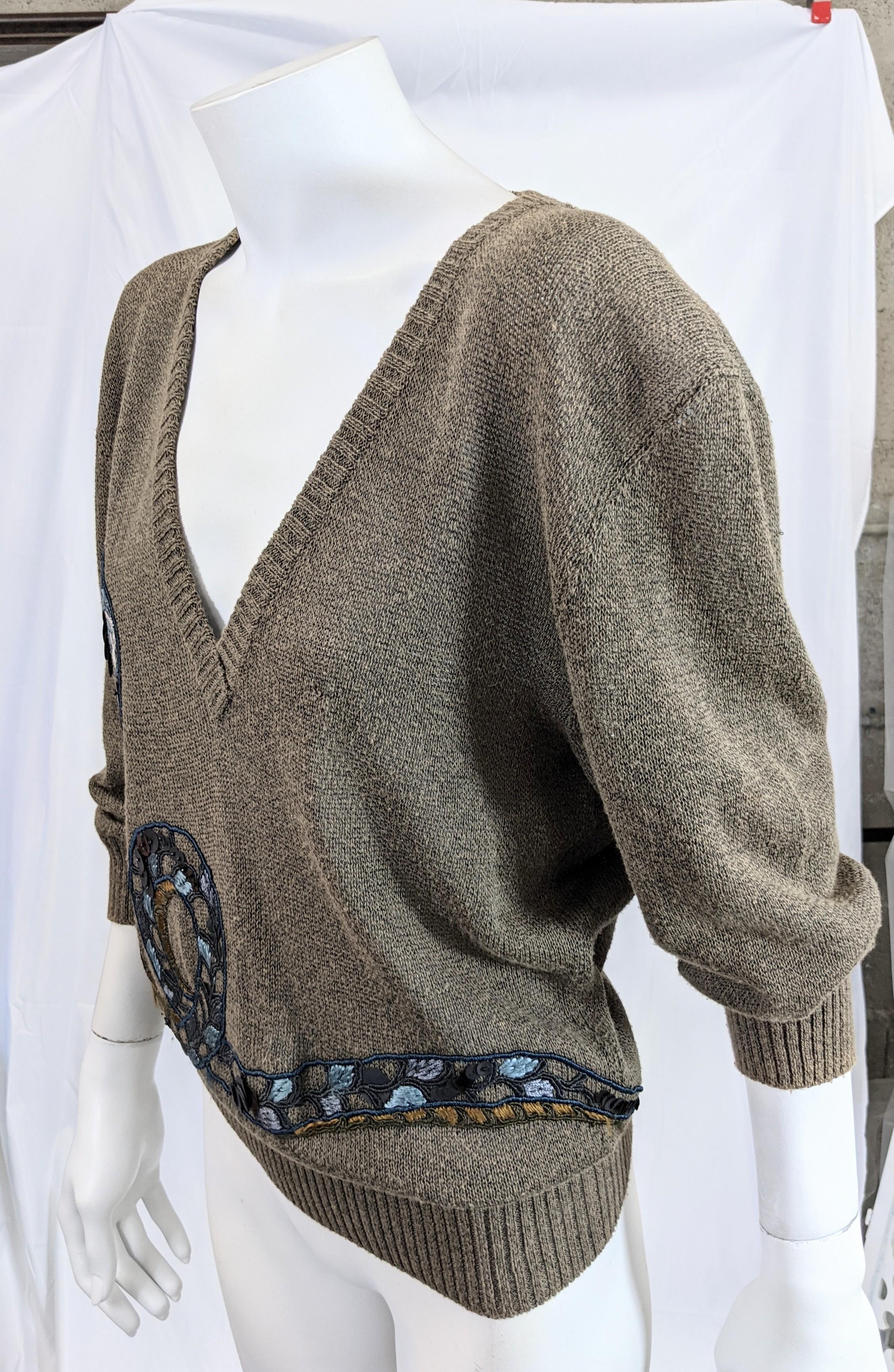 Gray Krizia Coiled Serpent Sweater For Sale