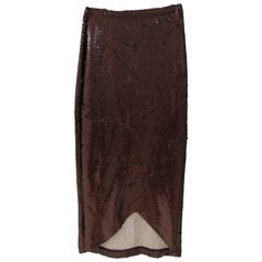 Krizia Dark Purple Sequins Skirt NWOT