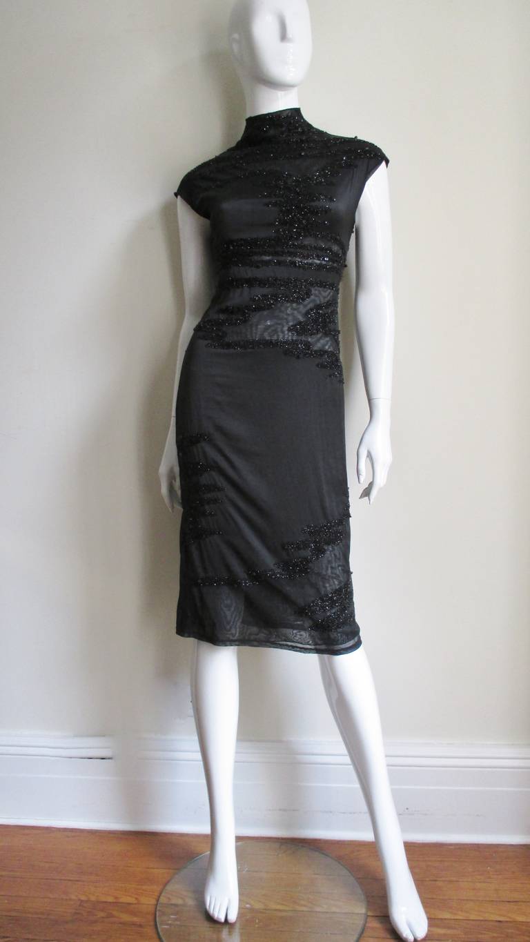 Women's  Krizia Dress with Bead Trim 1990s For Sale