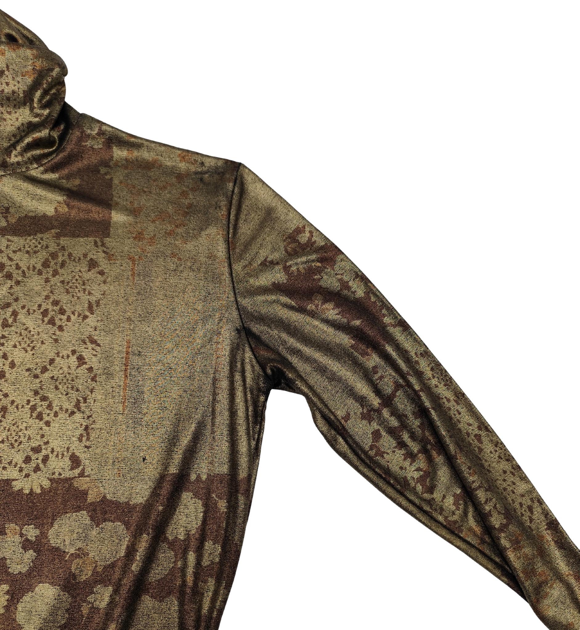 Krizia F/W 1994 runway gold bronze printed catsuit For Sale 6