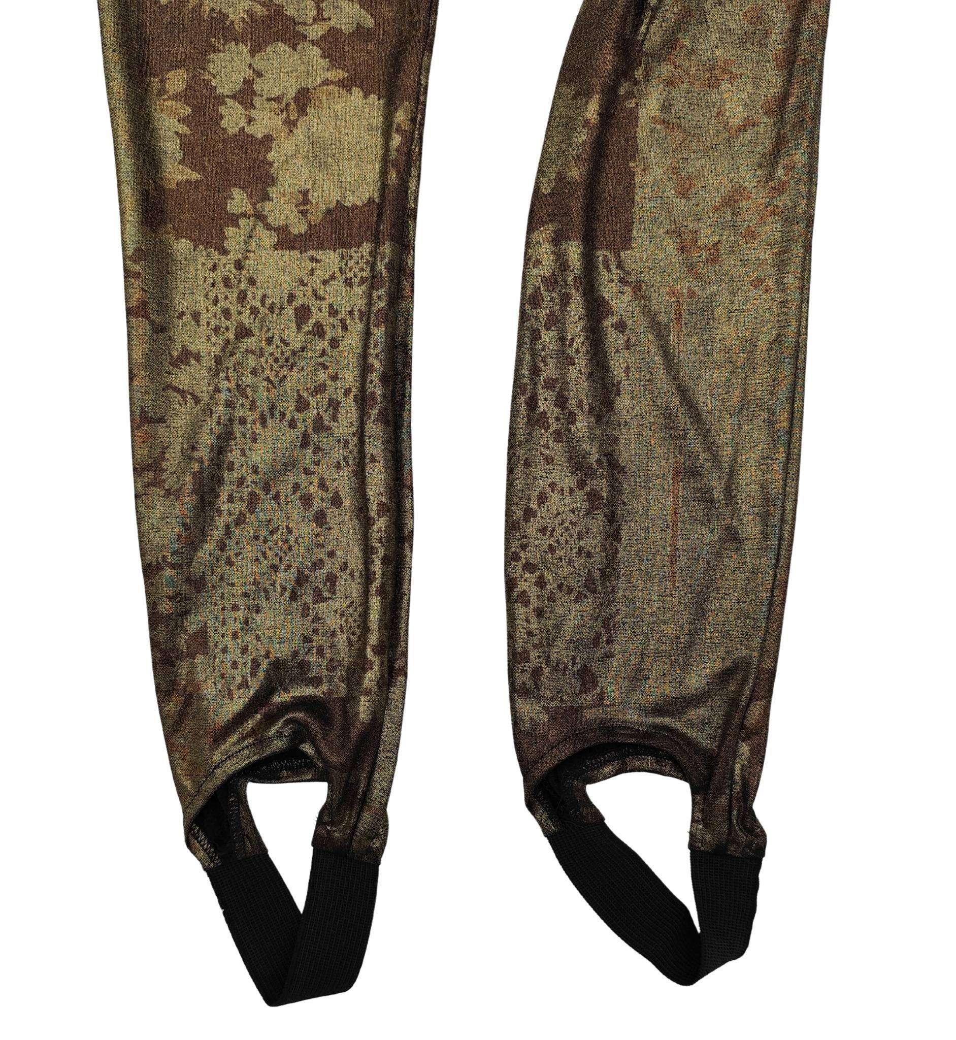 Krizia F/W 1994 runway gold bronze printed catsuit For Sale 10