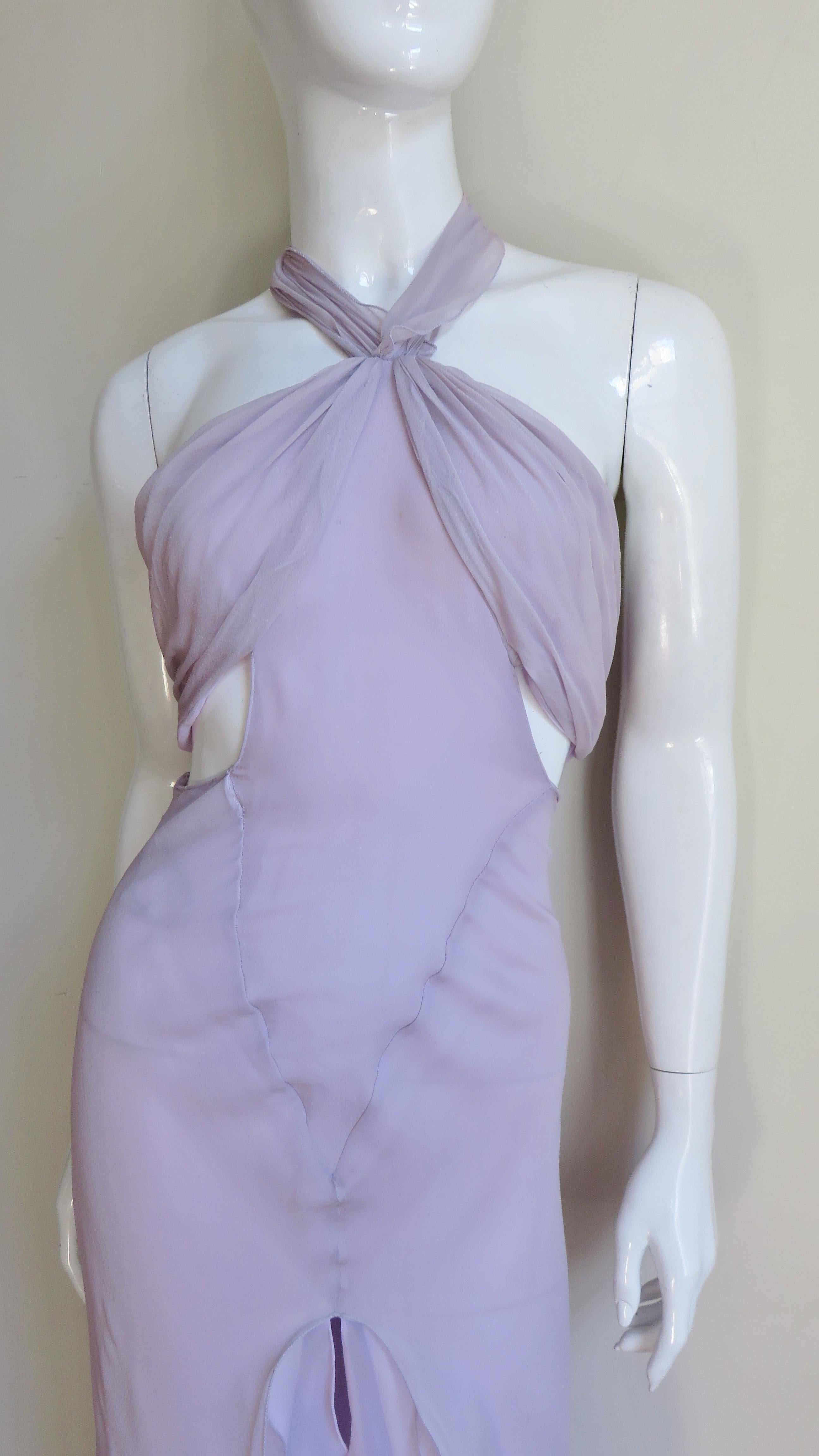 lavender cut out dress
