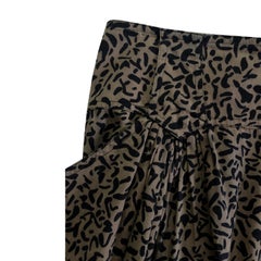 Krizia - Leopard Print Maxi Skirt - 1980s Vintage - Front Button Fasten