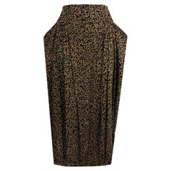 Krizia - Leopard Print Maxi Skirt - 1980s Vintage - Front Button Fasten