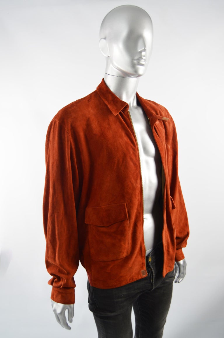 Krizia Men's Vintage Suede Blouson Jacket For Sale at 1stDibs