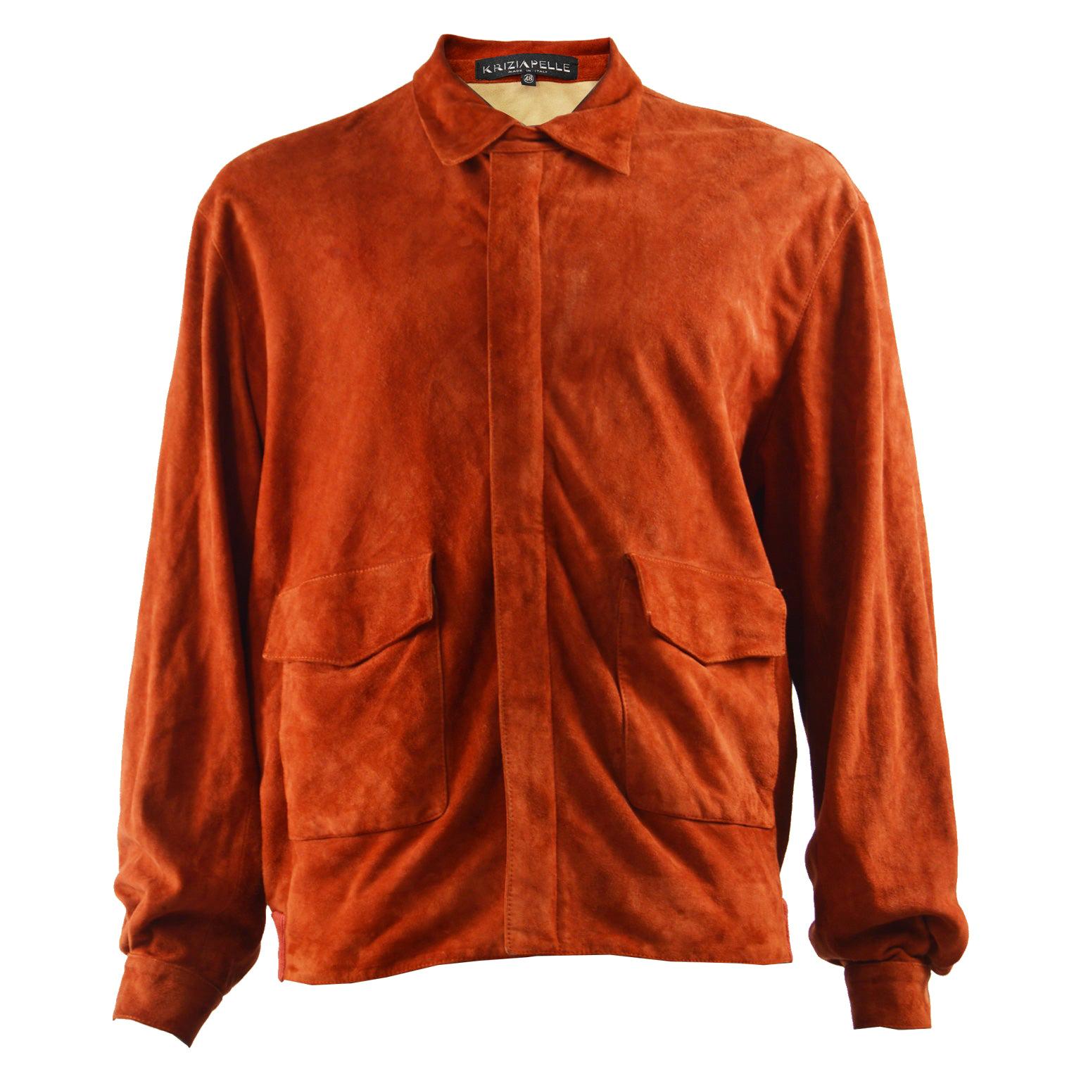 Krizia Men's Vintage Suede Blouson Jacket For Sale