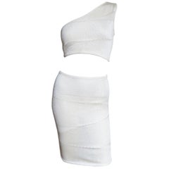 Krizia One Shoulder Crop Top and Skirt 