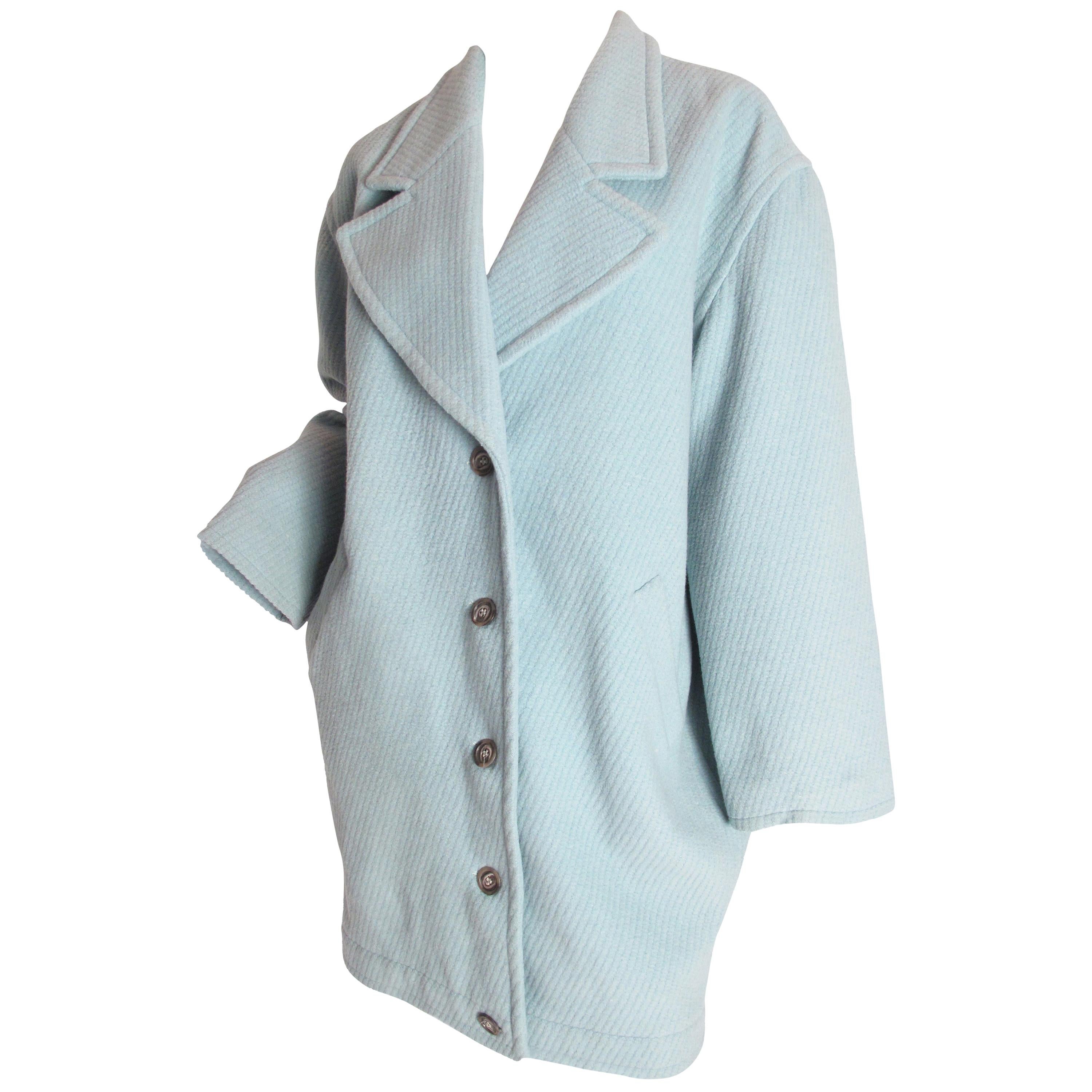 Krizia oversized mint wool coat