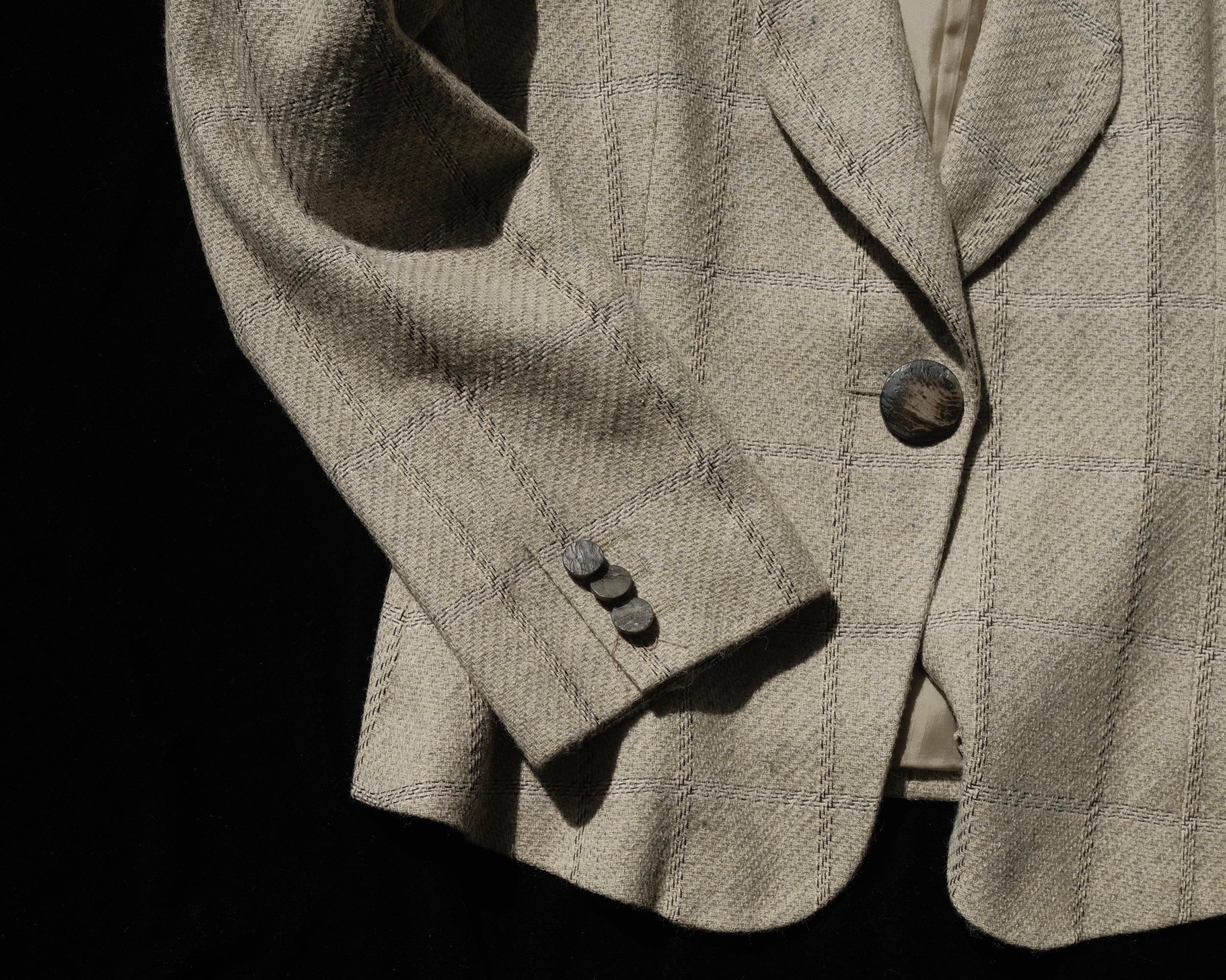 Krizia Veste en laine et soie à carreaux des années 1980, taille 42 en vente 6