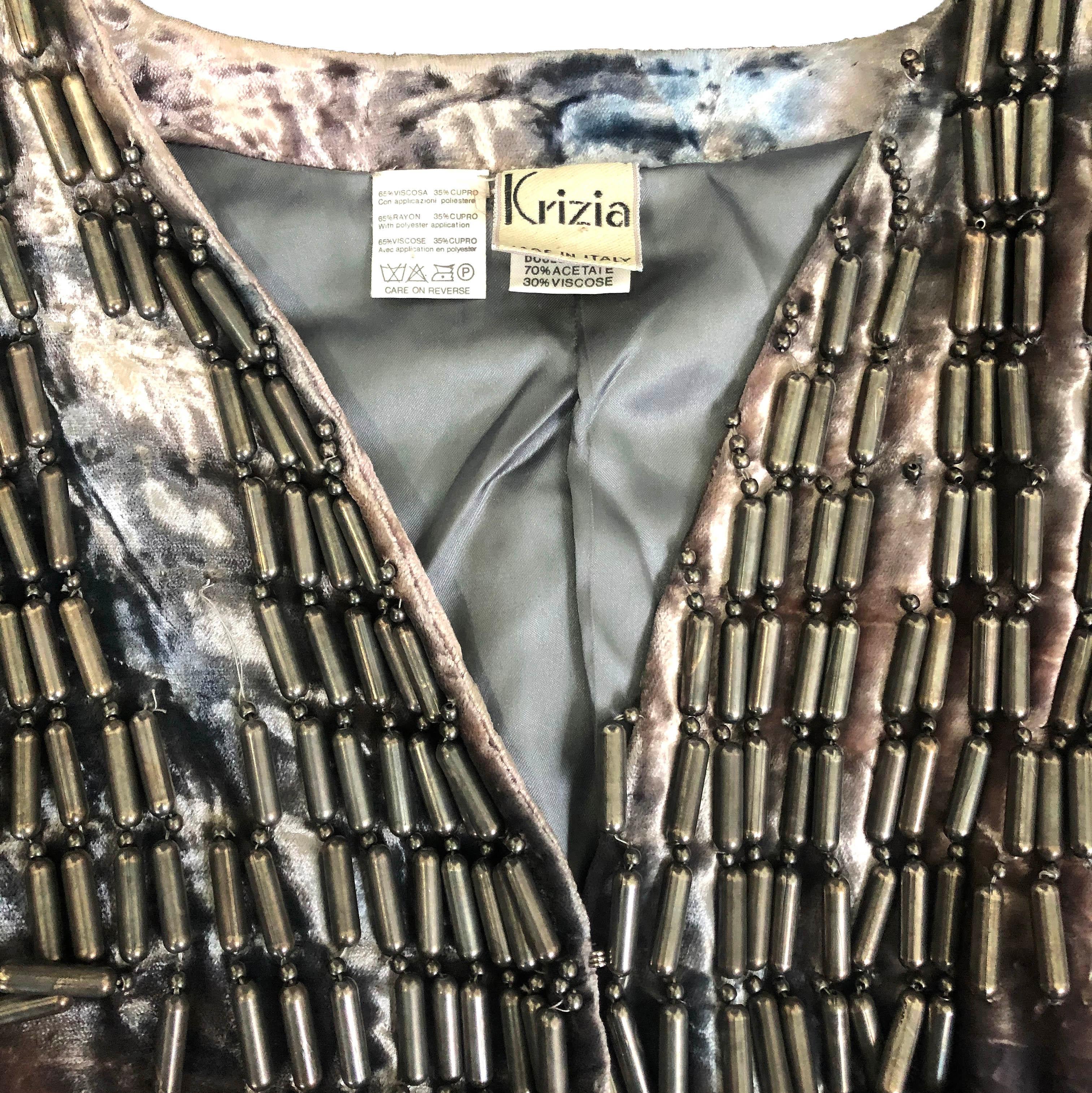 Veste Krizia vintage en velours perlé tie-dye, années 1980  Pour femmes en vente
