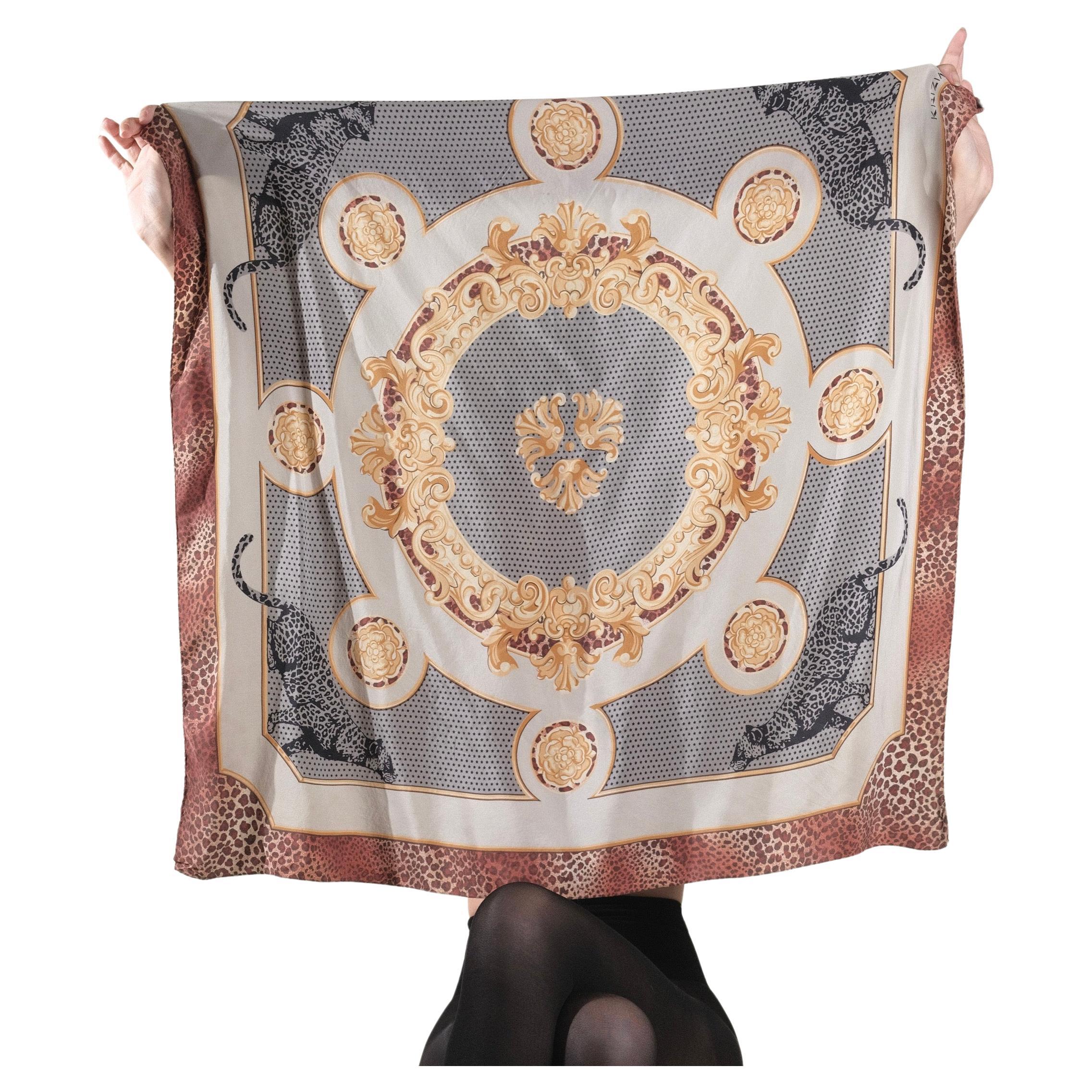 LOUIS FERAUD Paris Polychrome silk satin shawl - in its …