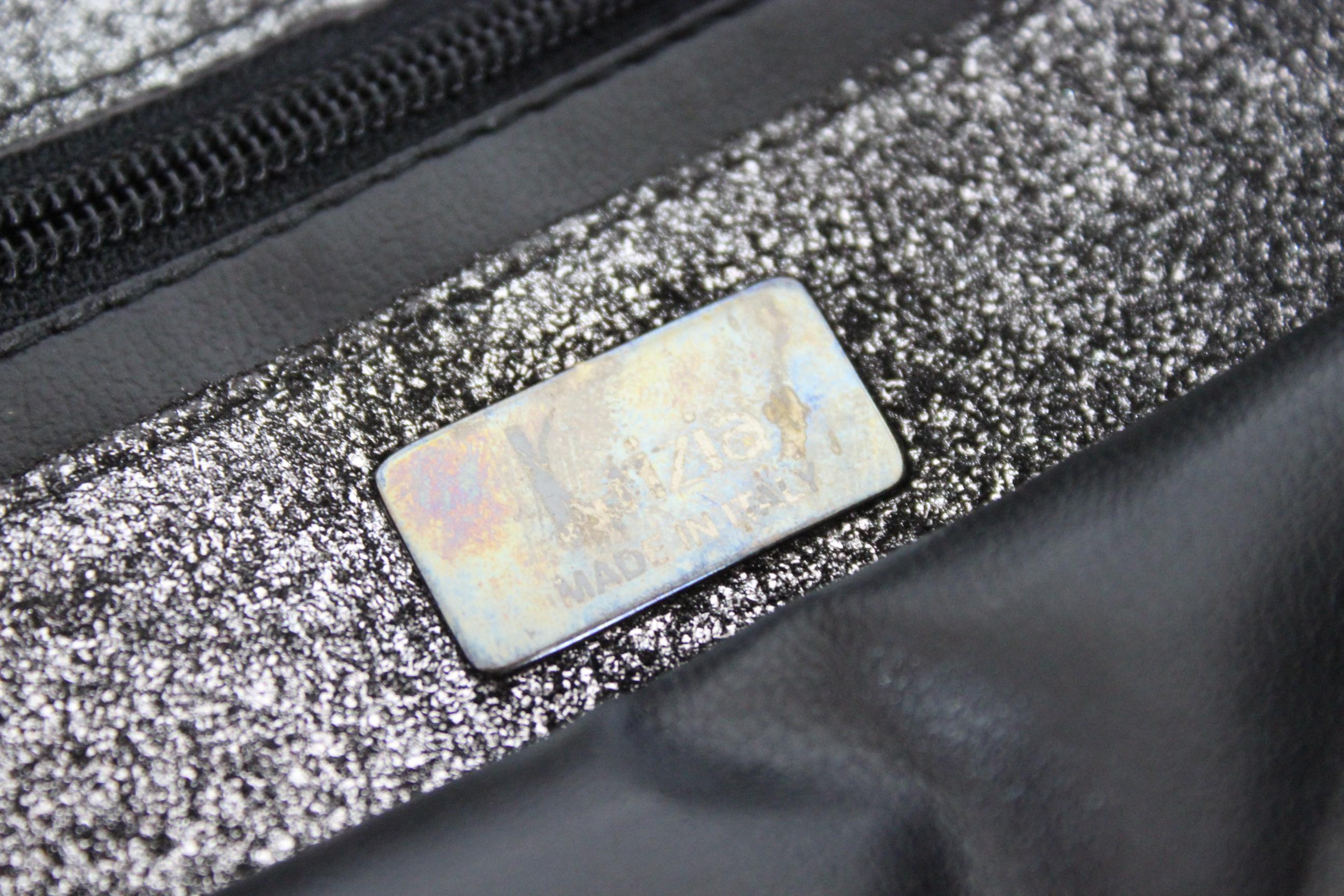 Krizia Silver Leather Evening Shoulder Bag 1980s For Sale 5