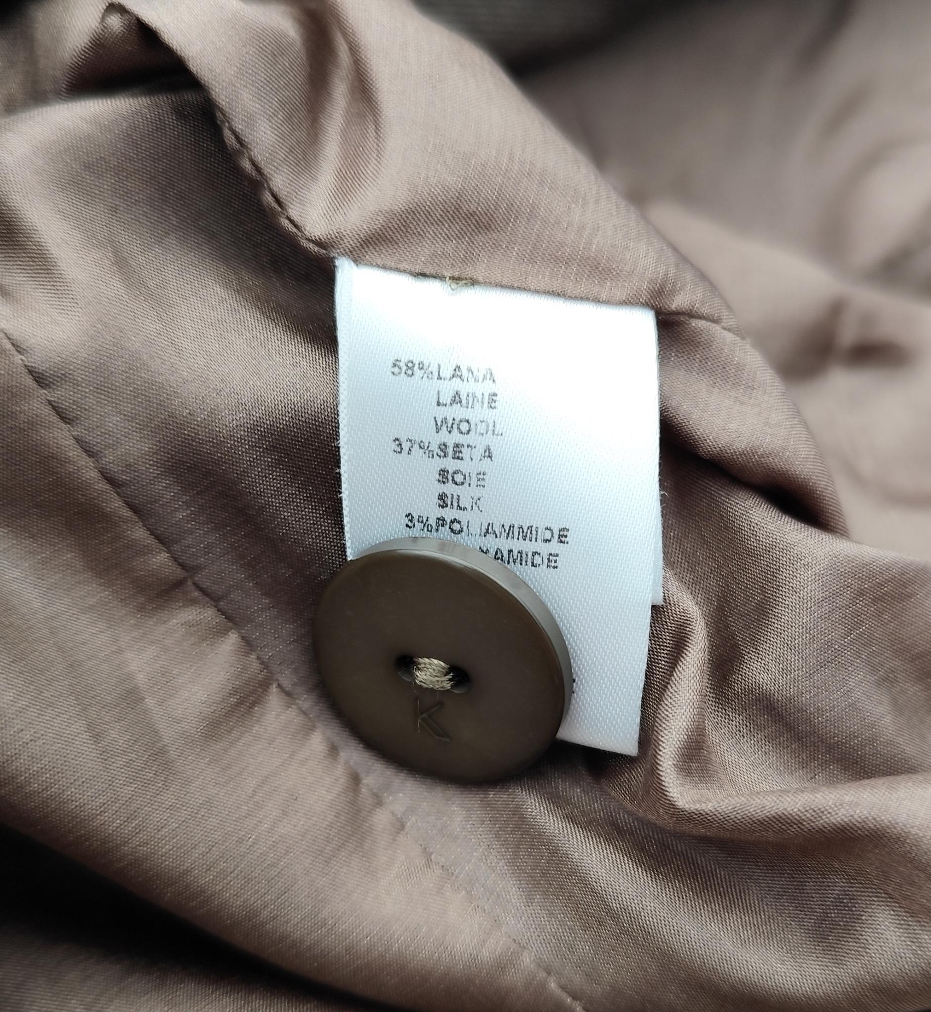 Krizia Top grey wool silk scarf blazer For Sale 6