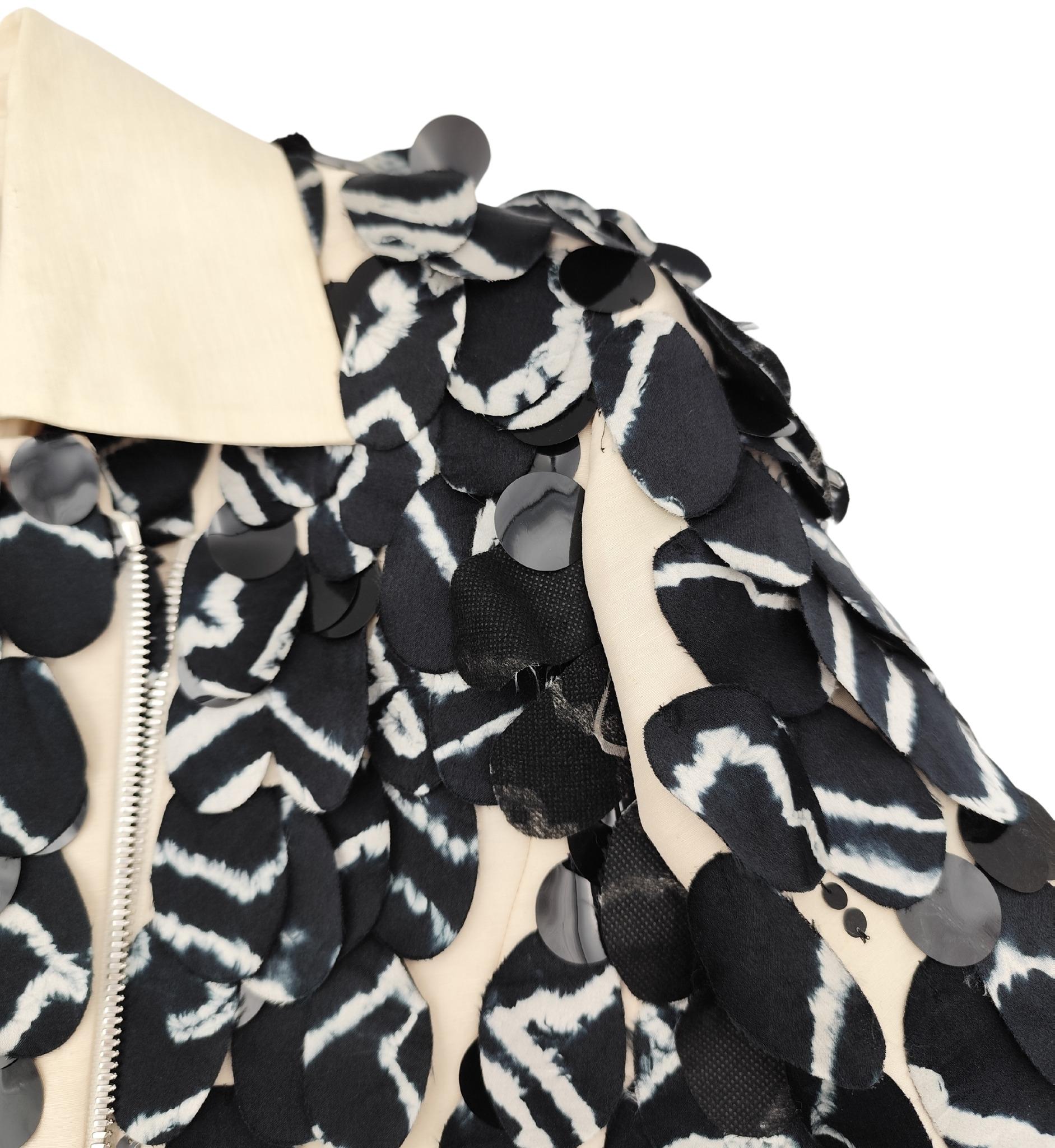 Krizia Top S/S 2013 runway silk embellished biker jacket For Sale 3