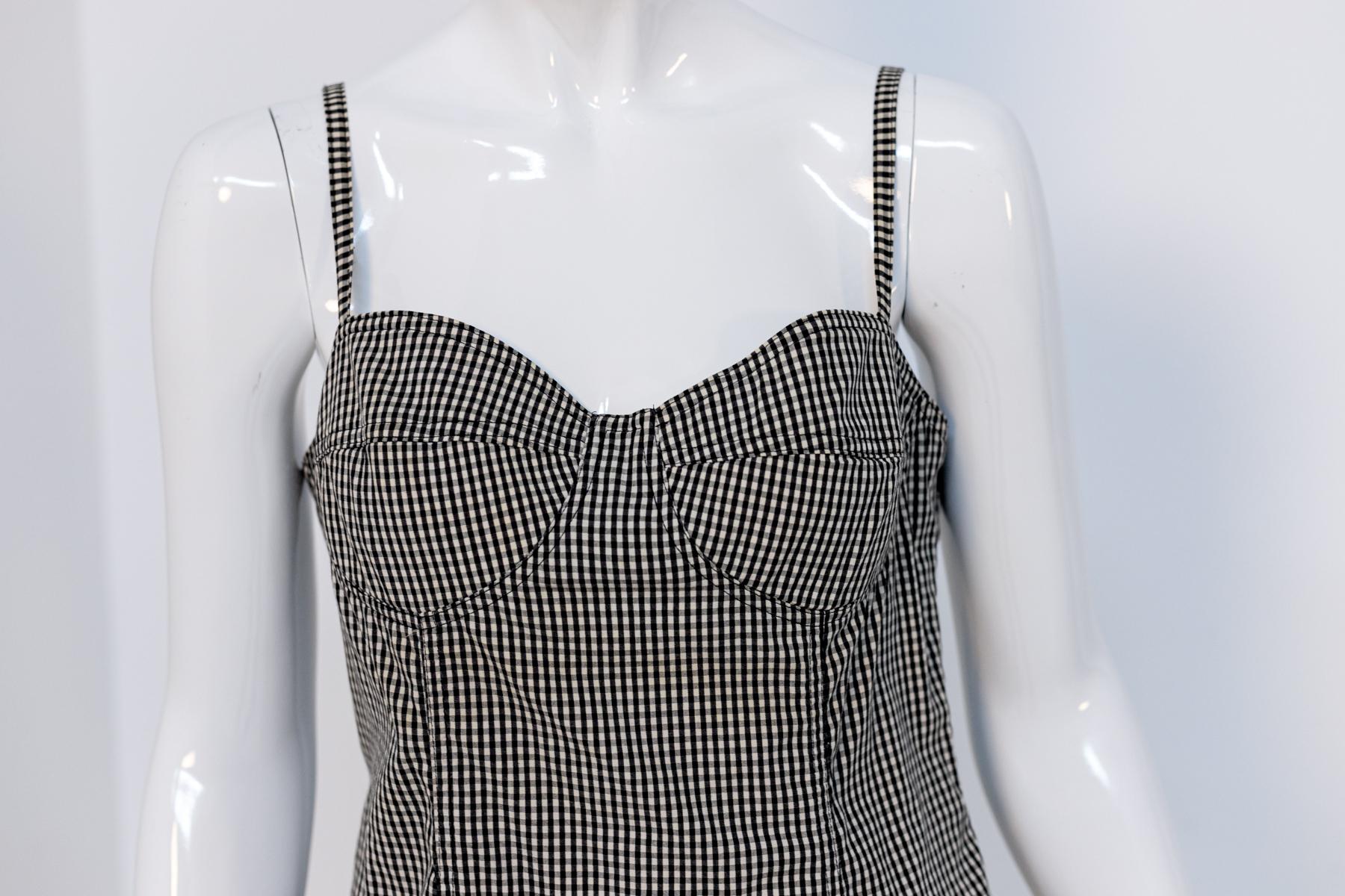 Gray Krizia Vintage Black and White Day Dress For Sale