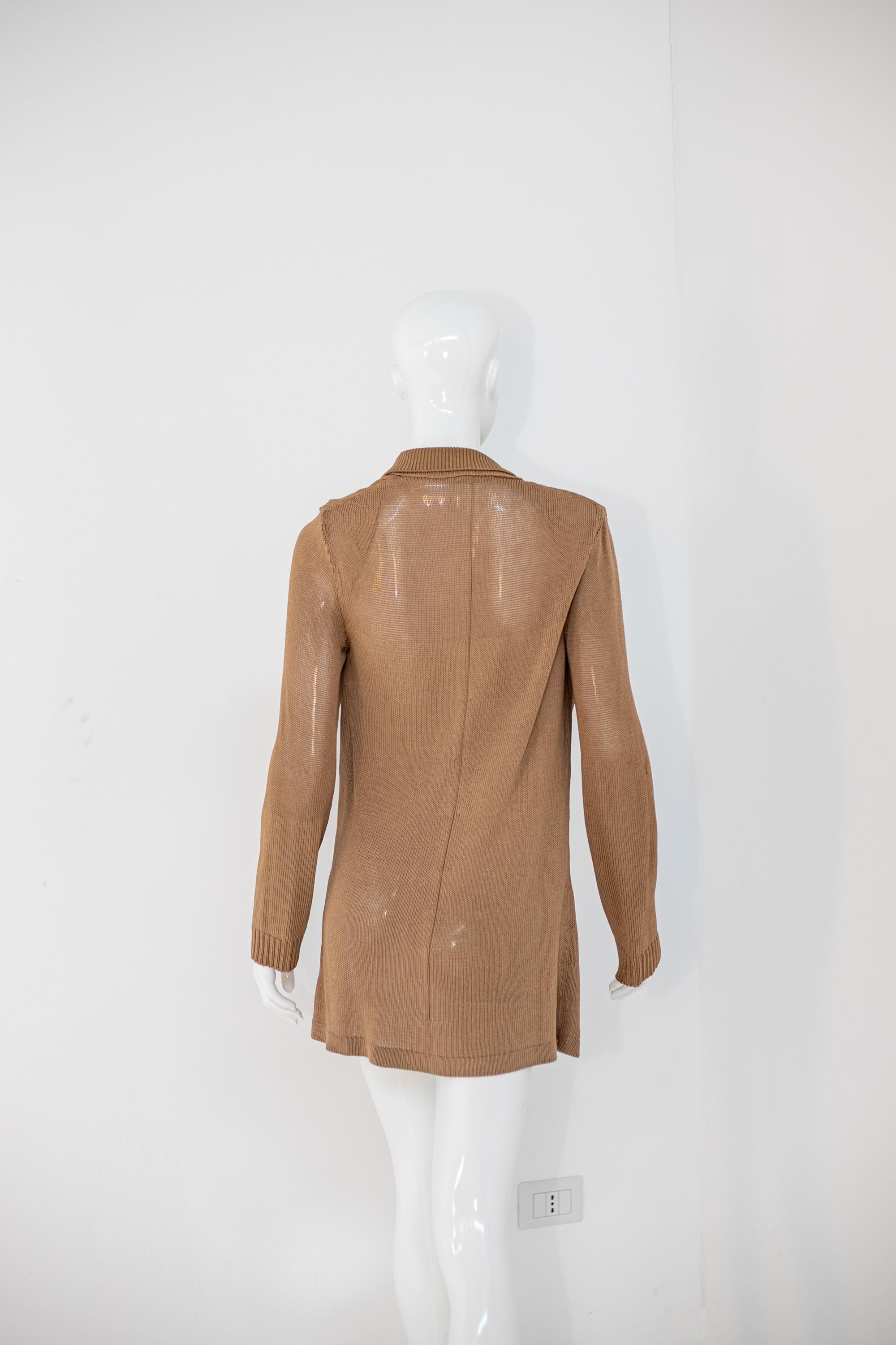 Krizia Vintage Camel Lightweight Cardigan For Sale 2