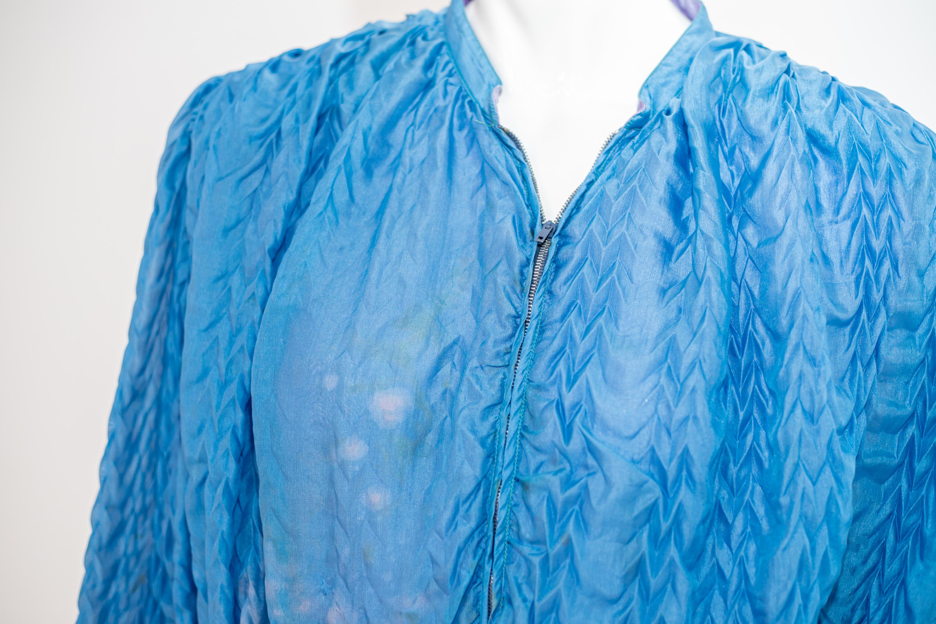 Women's Krizia Vintage Light Blue Silk Blouse