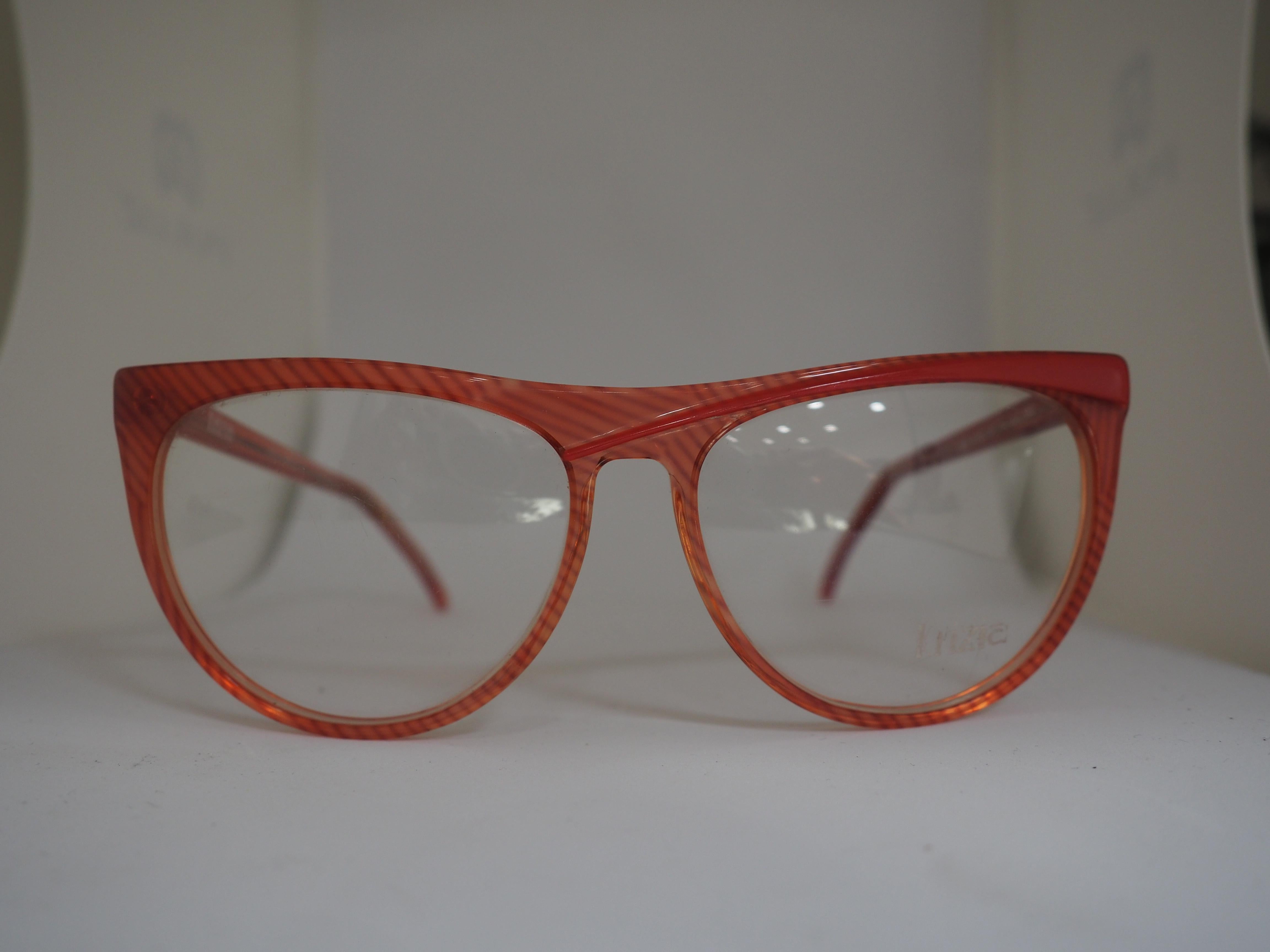 Krizia vintage red frame glasses For Sale 3