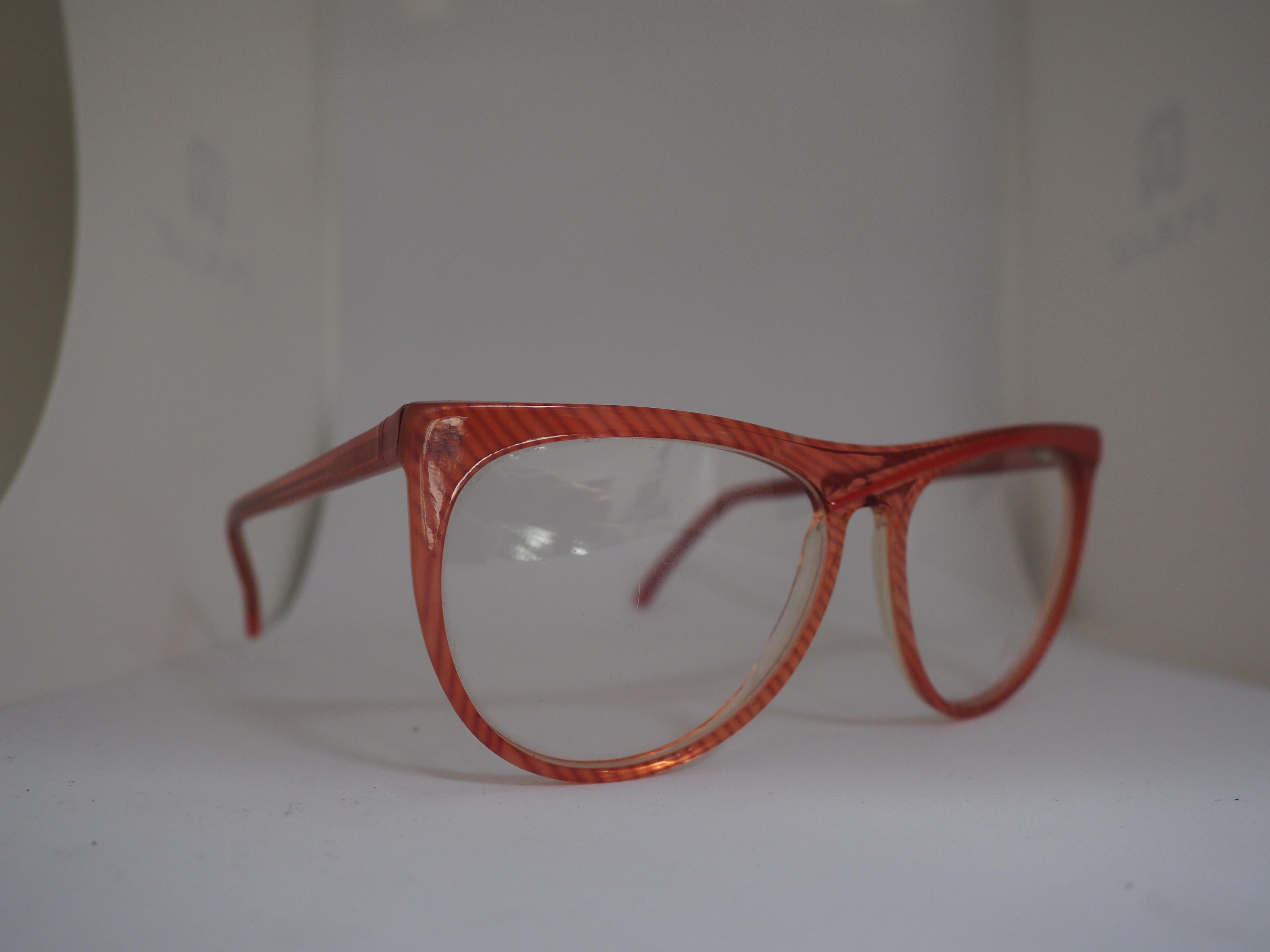 Krizia vintage red frame glasses For Sale 7