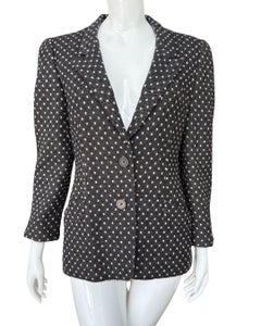 Krizia Vintage Women's Wool Blazer Circa 1980s Polka Dot