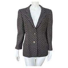 Krizia Vintage Women's Wool Blazer Circa 1980s Polka Dot