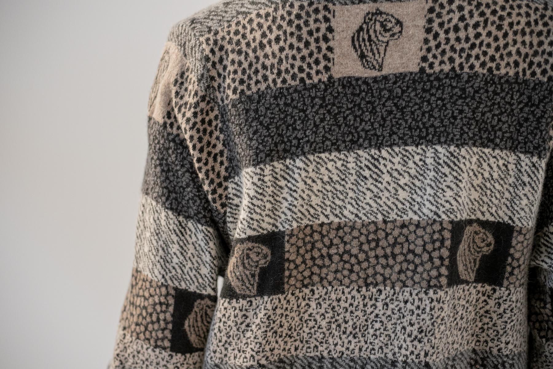 Krizia Wool Animalier Short Cardigan In Good Condition For Sale In Milano, IT