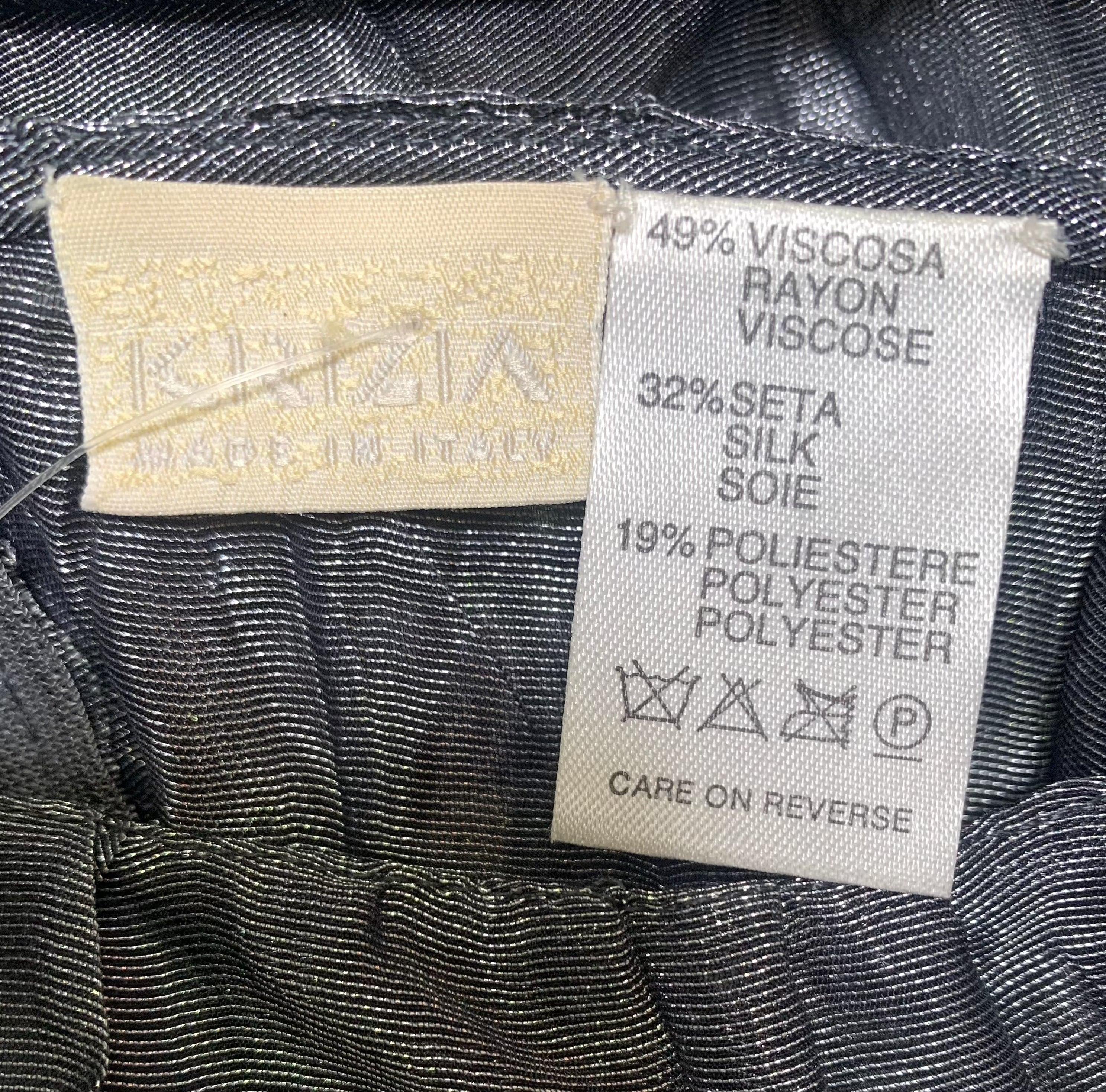 Krizia A. Silver, camicia e pantaloni stropicciati e trasparenti, nuovo/vecchio In condizioni Nuovo in vendita a Los Angeles, CA