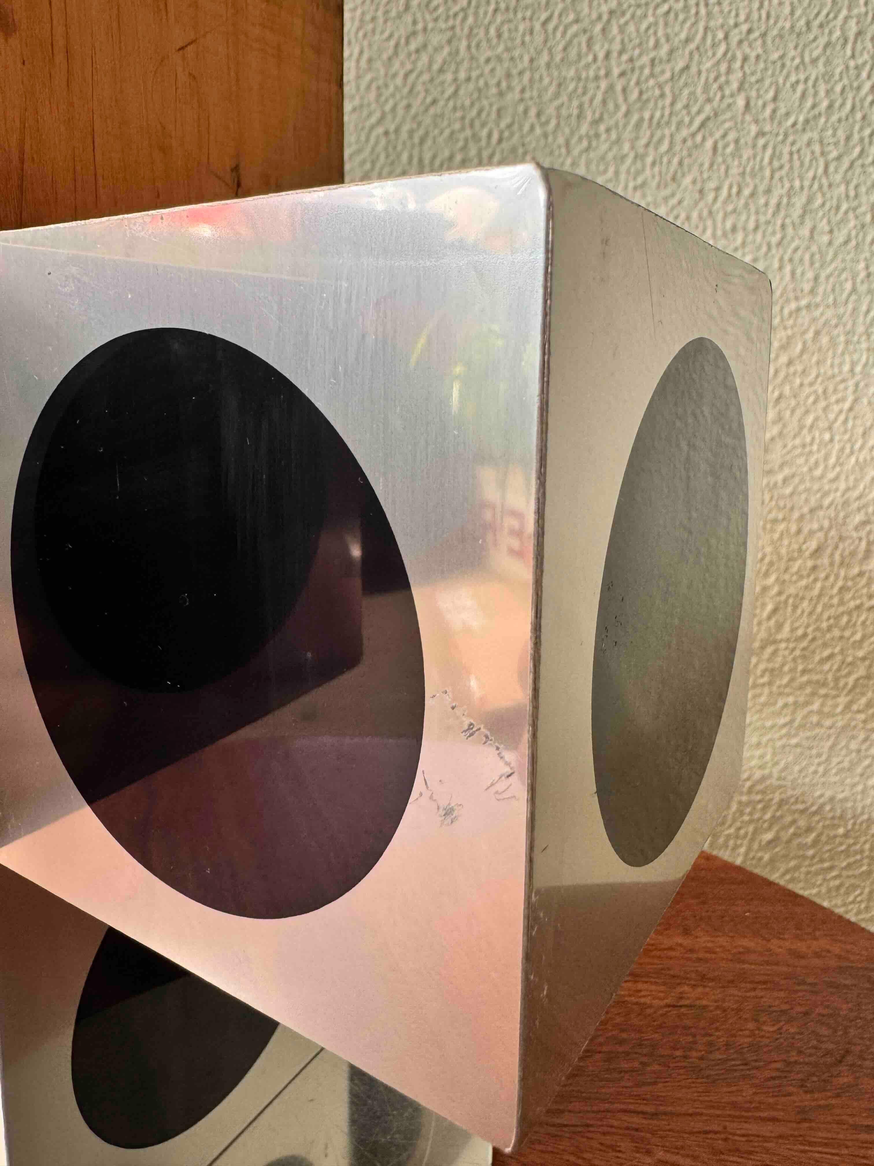 Victor Vasarely Op Art Black Silver Aluminum Geometric Sculpture, 1960s For Sale 13