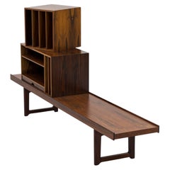 Vintage "Krobo" multi bench with vinyl boxes by Torbjørn Afdal, Norway 1960s