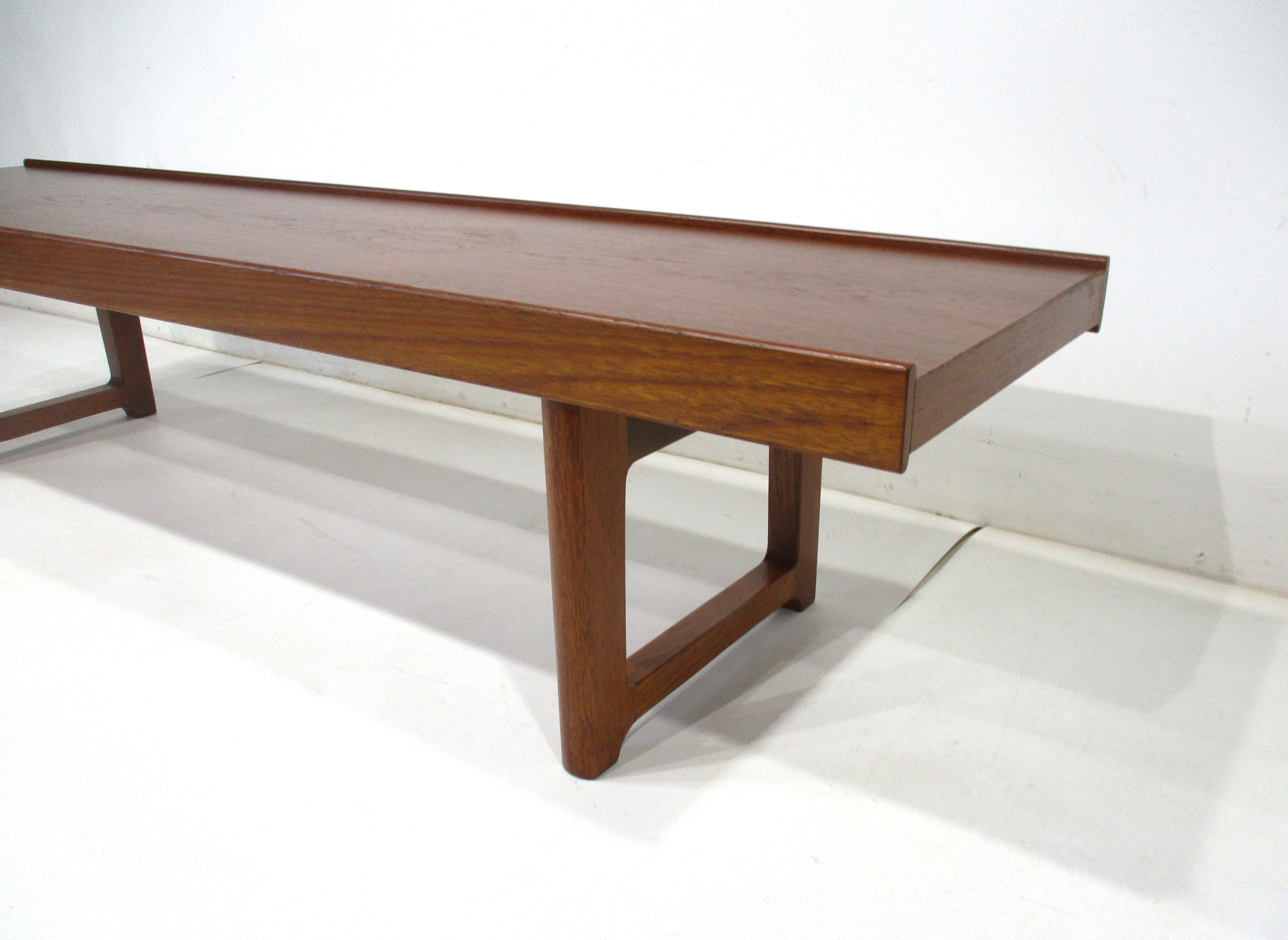 Mid-Century Modern Krobo Teak Bench / Coffee Table by Torbjorn Afdal for Bruksbo Mobler