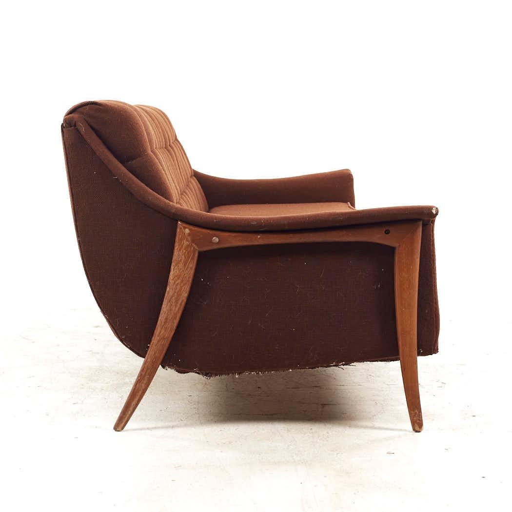 Mid-Century Modern Kroehler Avant Mid Century Walnut Sofa For Sale