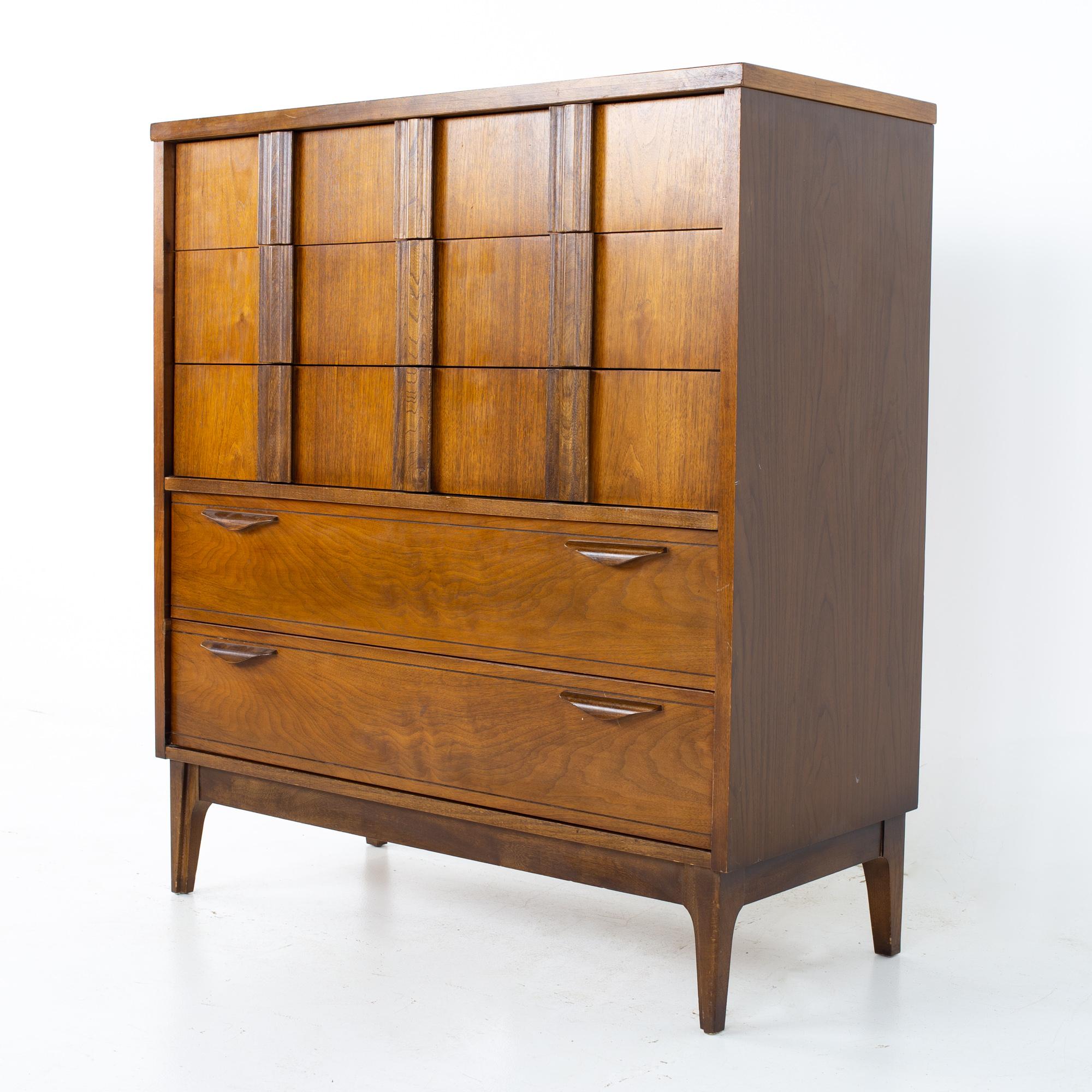 Kroehler mid century highboy dresser
Dresser measures: 40.75 wide x 18 deep x 45 inches high

All pieces of furniture can be had in what we call restored vintage condition. That means the piece is restored upon purchase so it’s free of