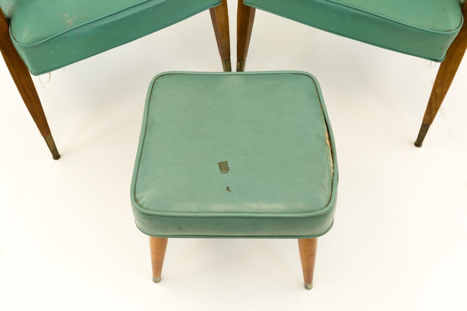 Mid-Century Modern Kroehler Midcentury Occasional Lounge Chairs, Pair