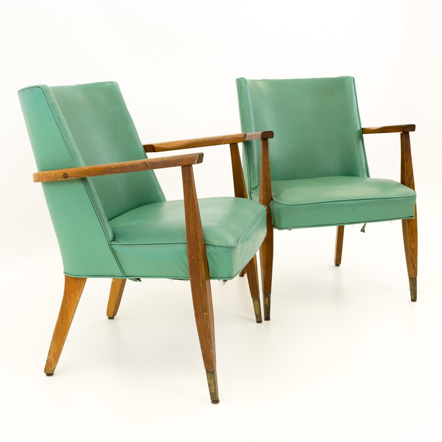 American Kroehler Midcentury Occasional Lounge Chairs, Pair