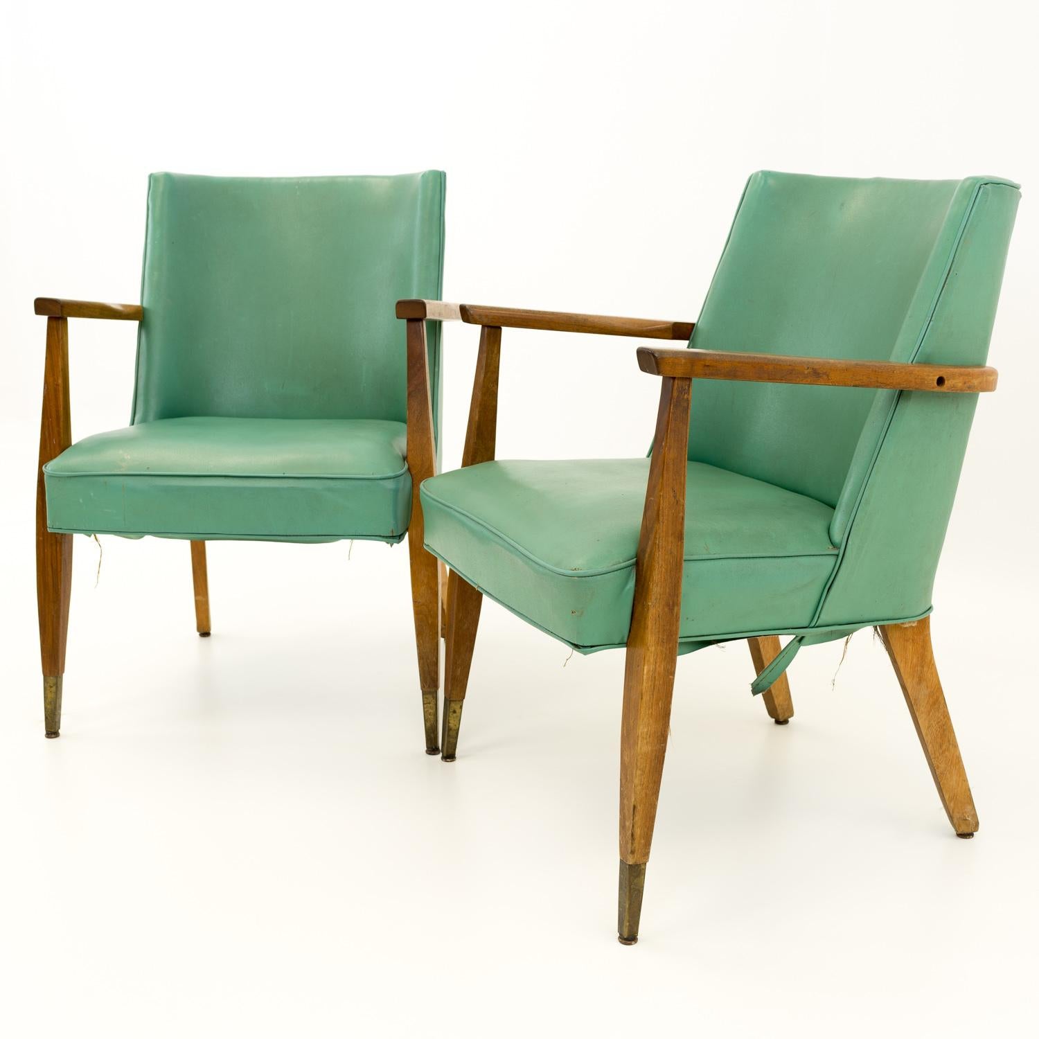 Late 20th Century Kroehler Midcentury Occasional Lounge Chairs, Pair