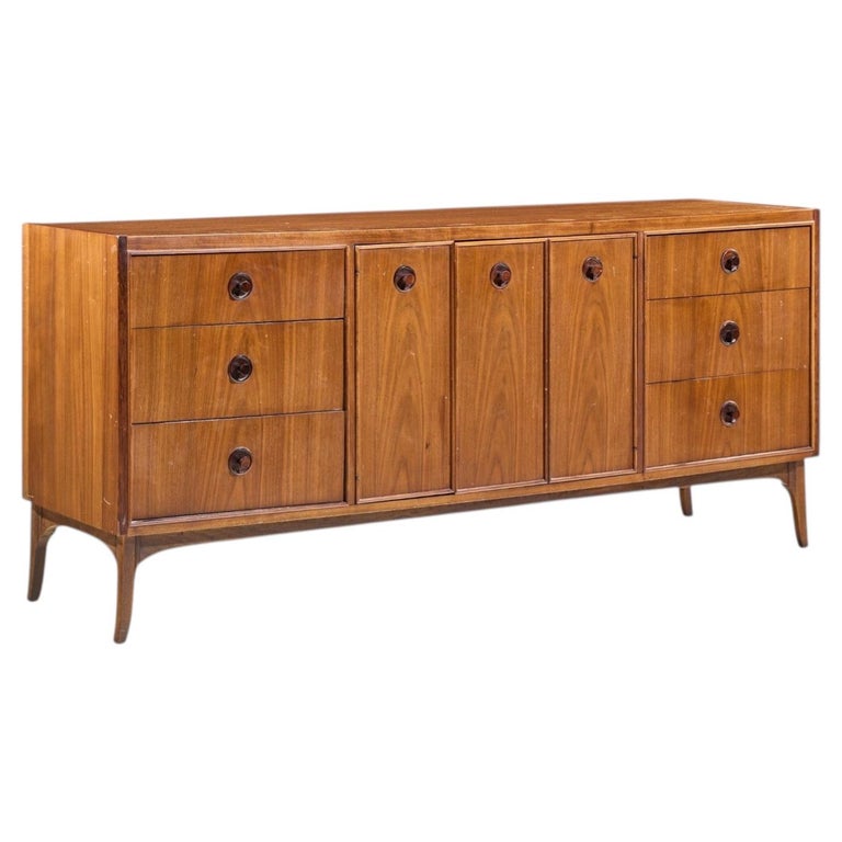 mid century modern lowboy dresser Specialty Woodcraft Vintage Sculpted Diamond c. 1960s Thomas Pedersen 1st time making furniture. A