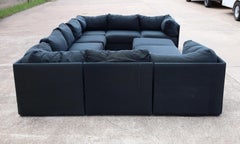 Kroehler "PlayPen" or "Galaxy Pit Sectional Sofa", 11 Sections in Dark Gray