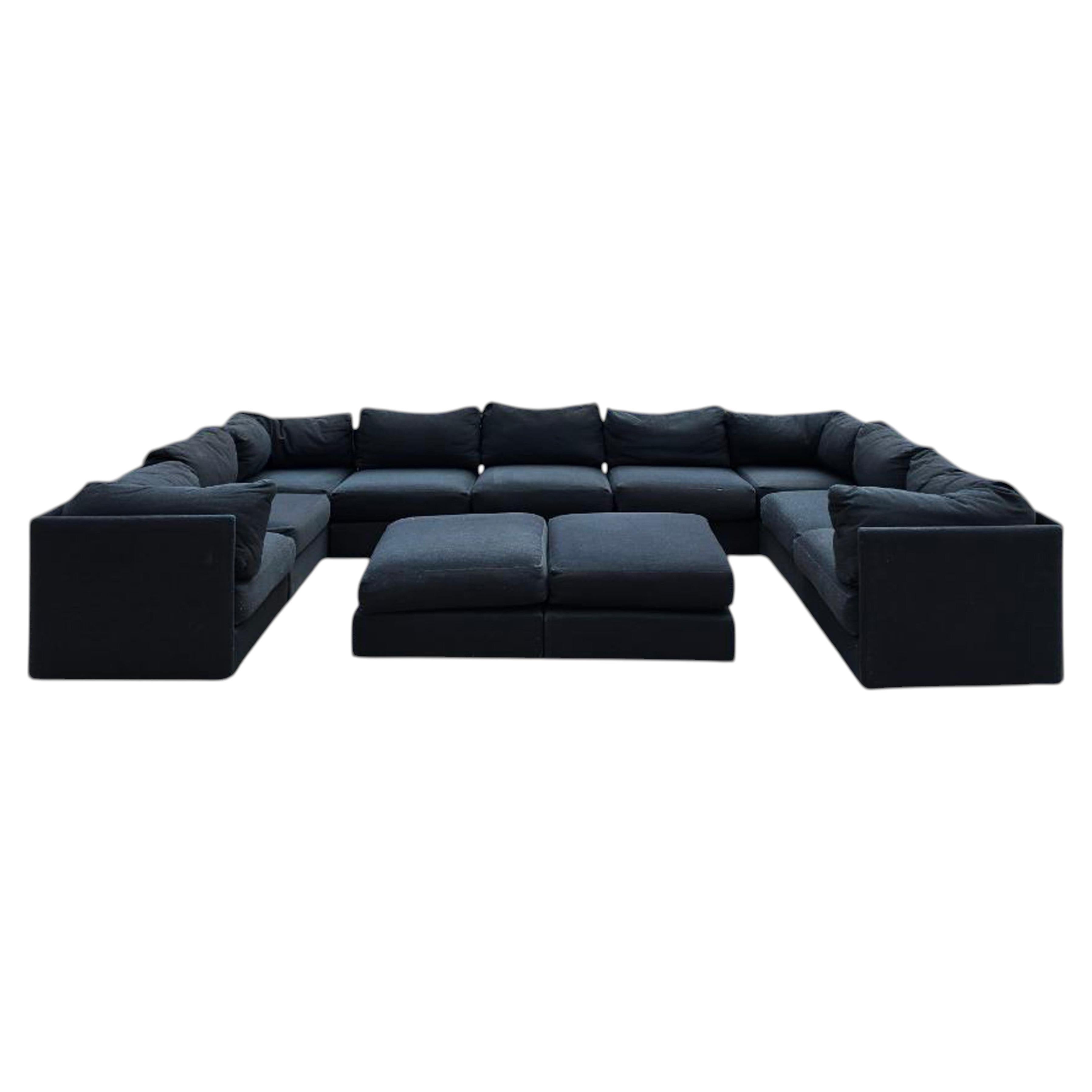 Kroehler "PlayPen" or "Galaxy Pit Sectional Sofa", 11 Sections in Dark Gray